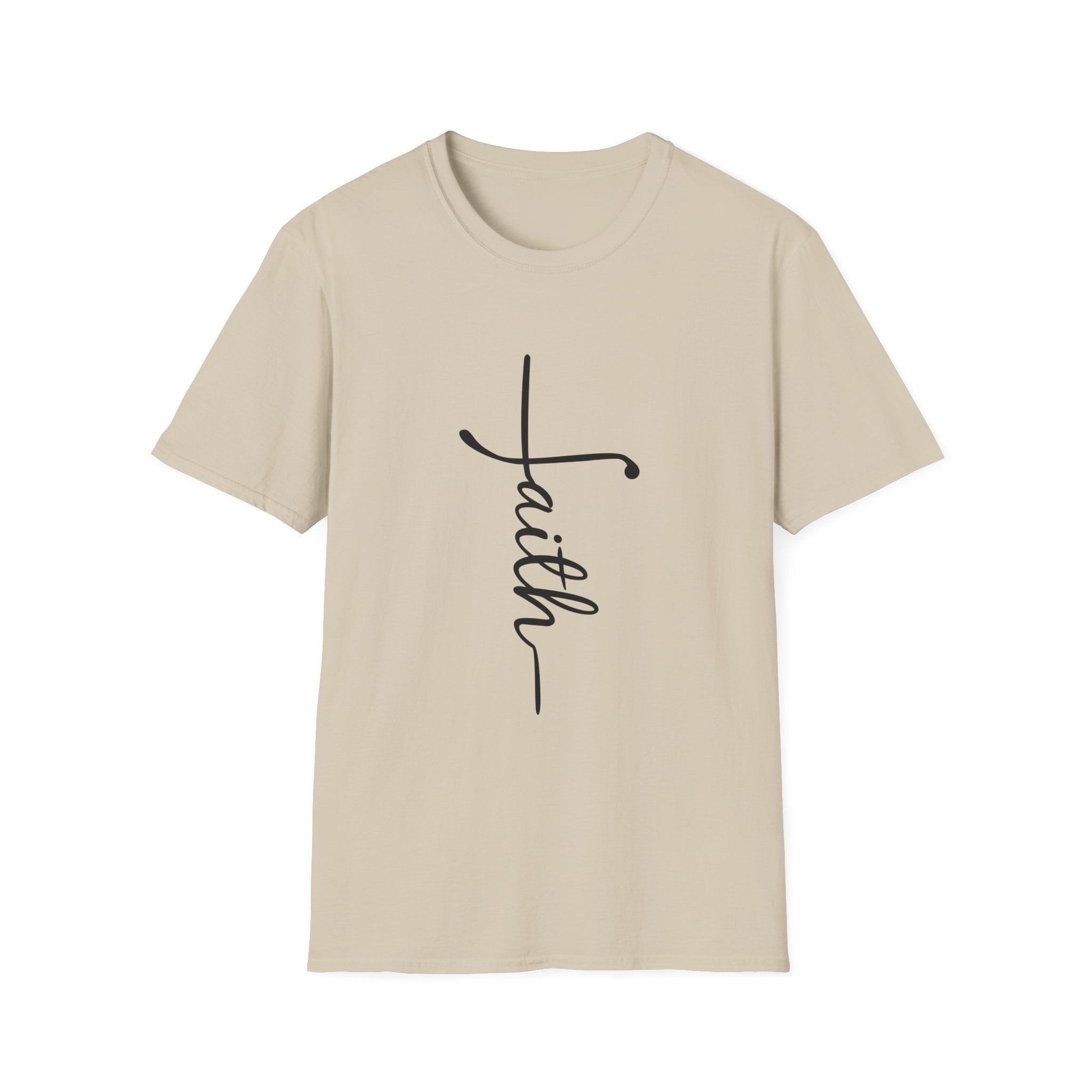 Faith Script T-Shirt — Vertical Handwritten Faith Tee