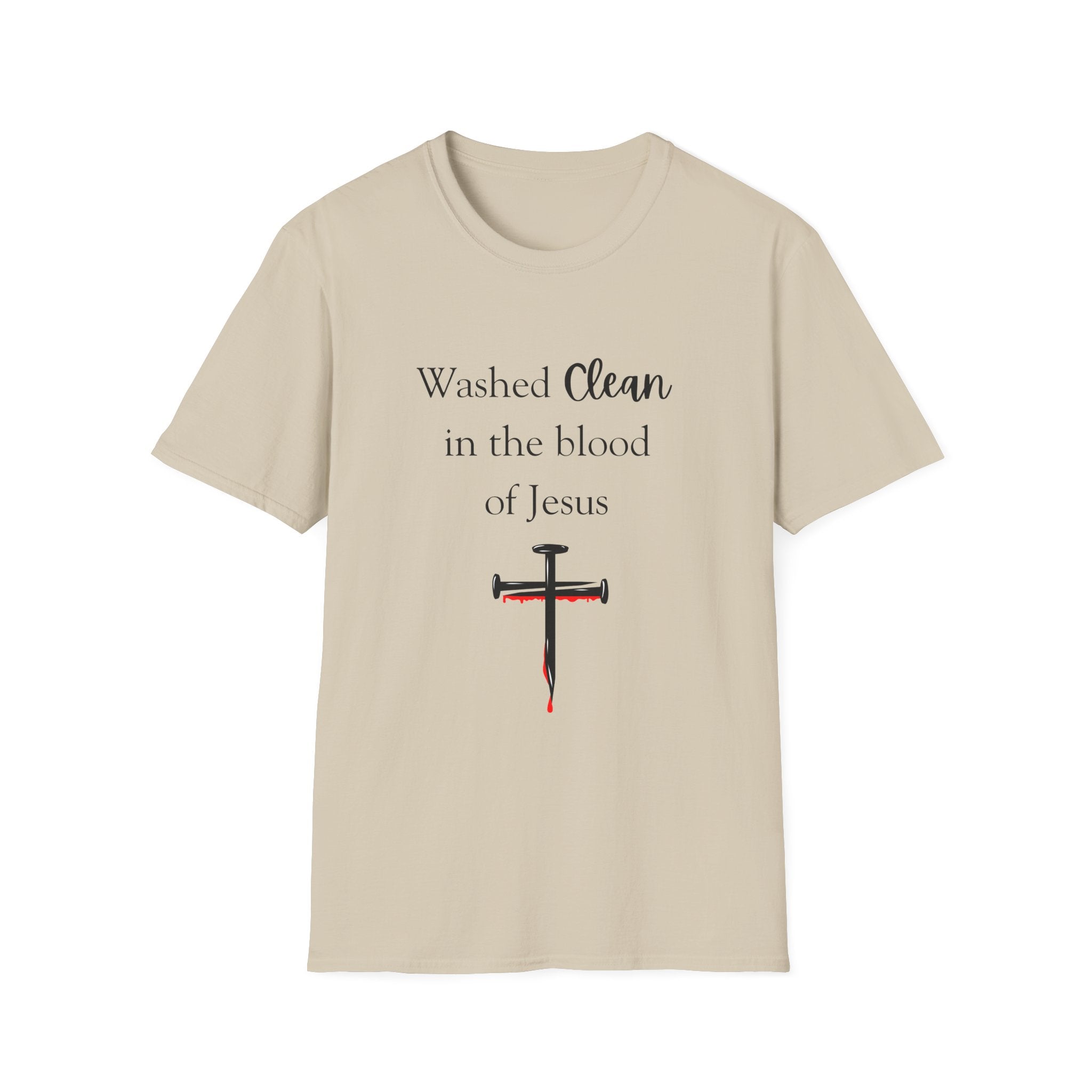 Washed Clean in the Blood of Jesus T-Shirt | Christian Cross Design