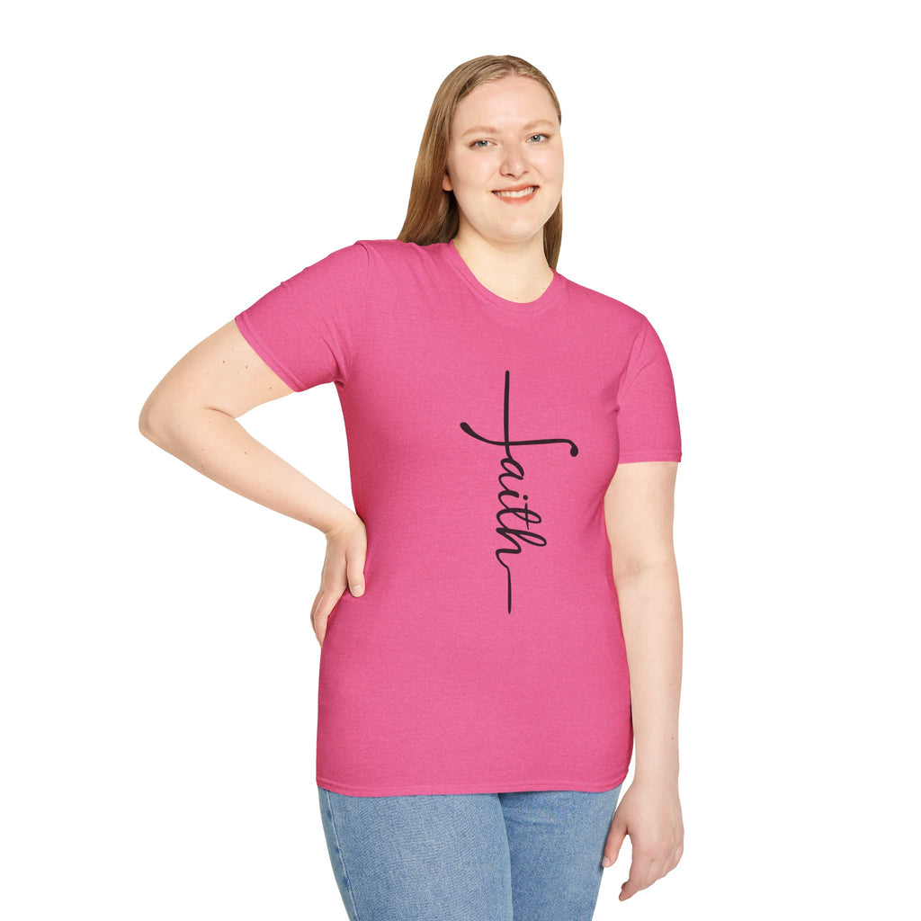 Faith Script T-Shirt — Vertical Handwritten Faith Tee