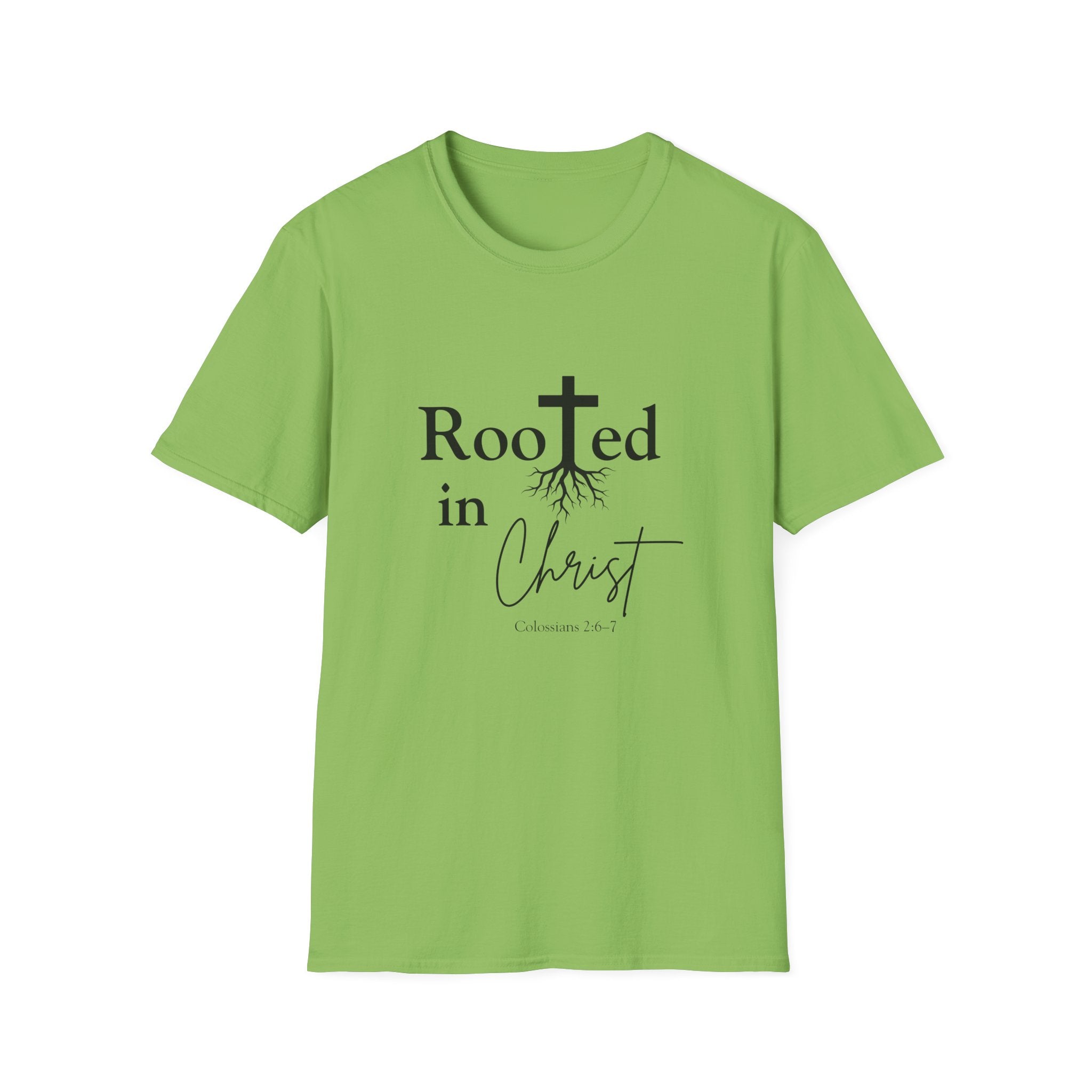 Rooted in Christ Cross & Roots T-Shirt — Christian Faith Tee