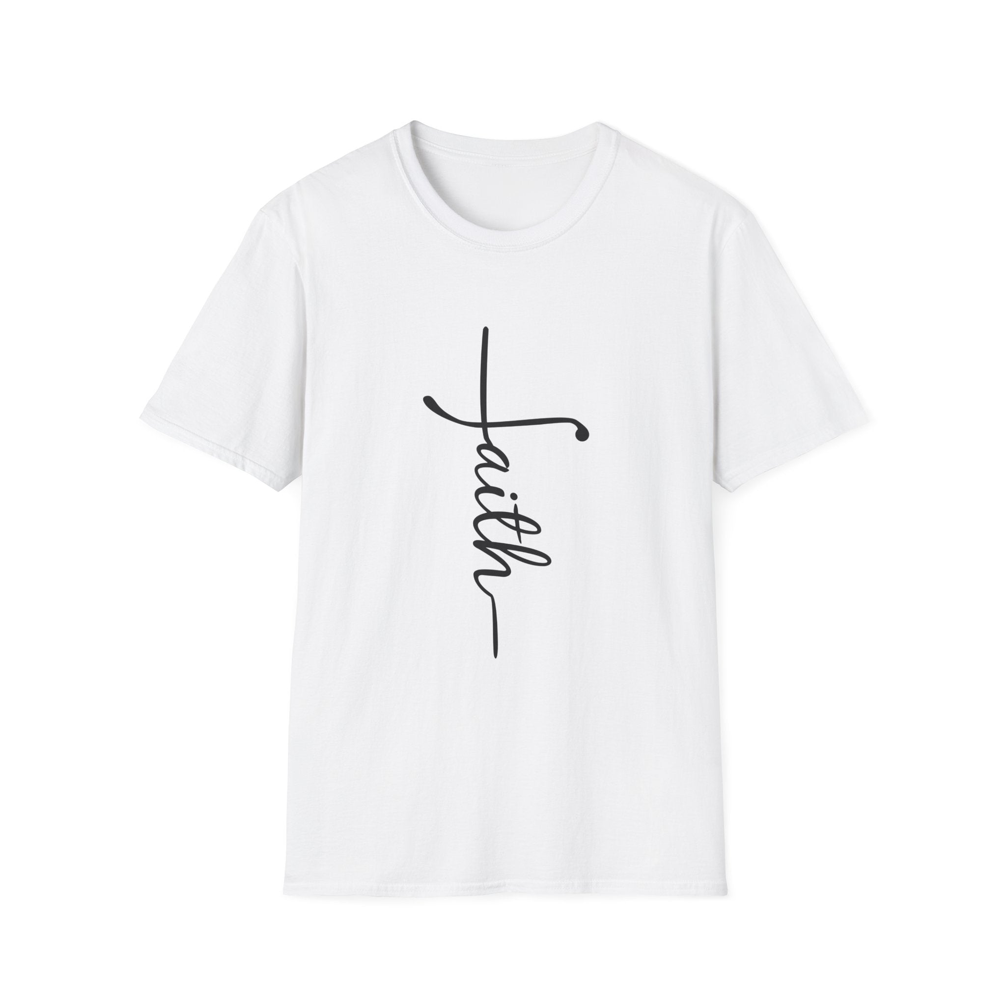 Faith Script T-Shirt — Vertical Handwritten Faith Tee