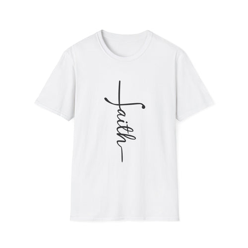 Faith Script T-Shirt — Vertical Handwritten Faith Tee