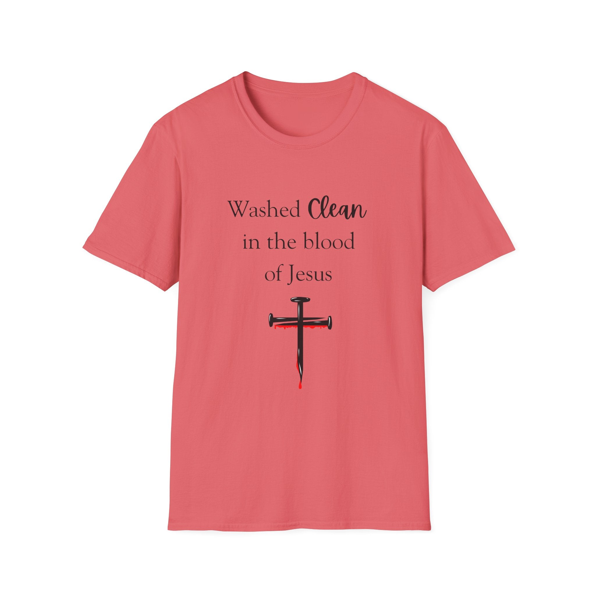 Washed Clean in the Blood of Jesus T-Shirt | Christian Cross Design