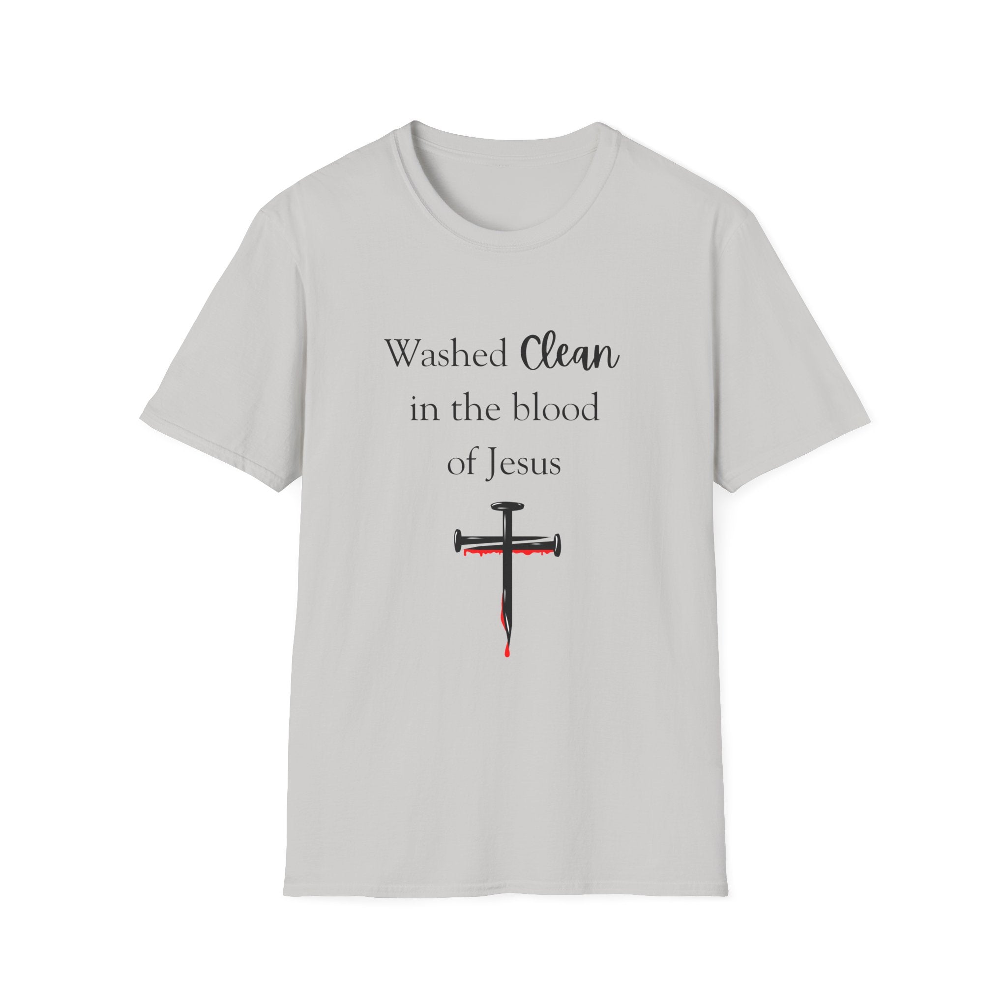 Washed Clean in the Blood of Jesus T-Shirt | Christian Cross Design