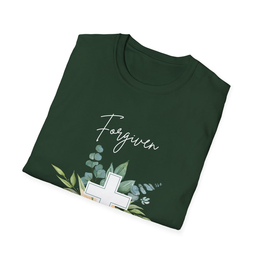 Forgiven Floral Cross T-Shirt | Watercolor Flower Christian Faith Tee