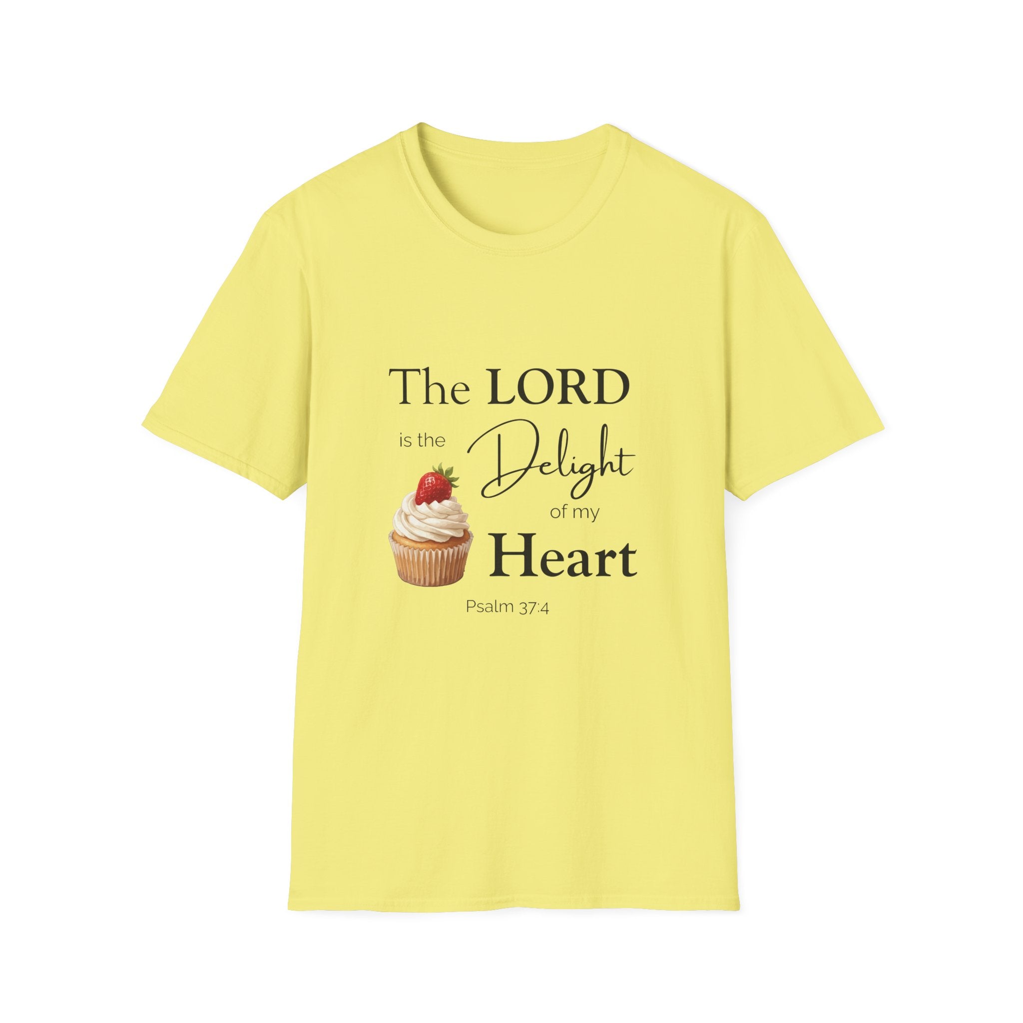Faith Tee — “The LORD is the Delight of my Heart” Christian Graphic T-Shirt