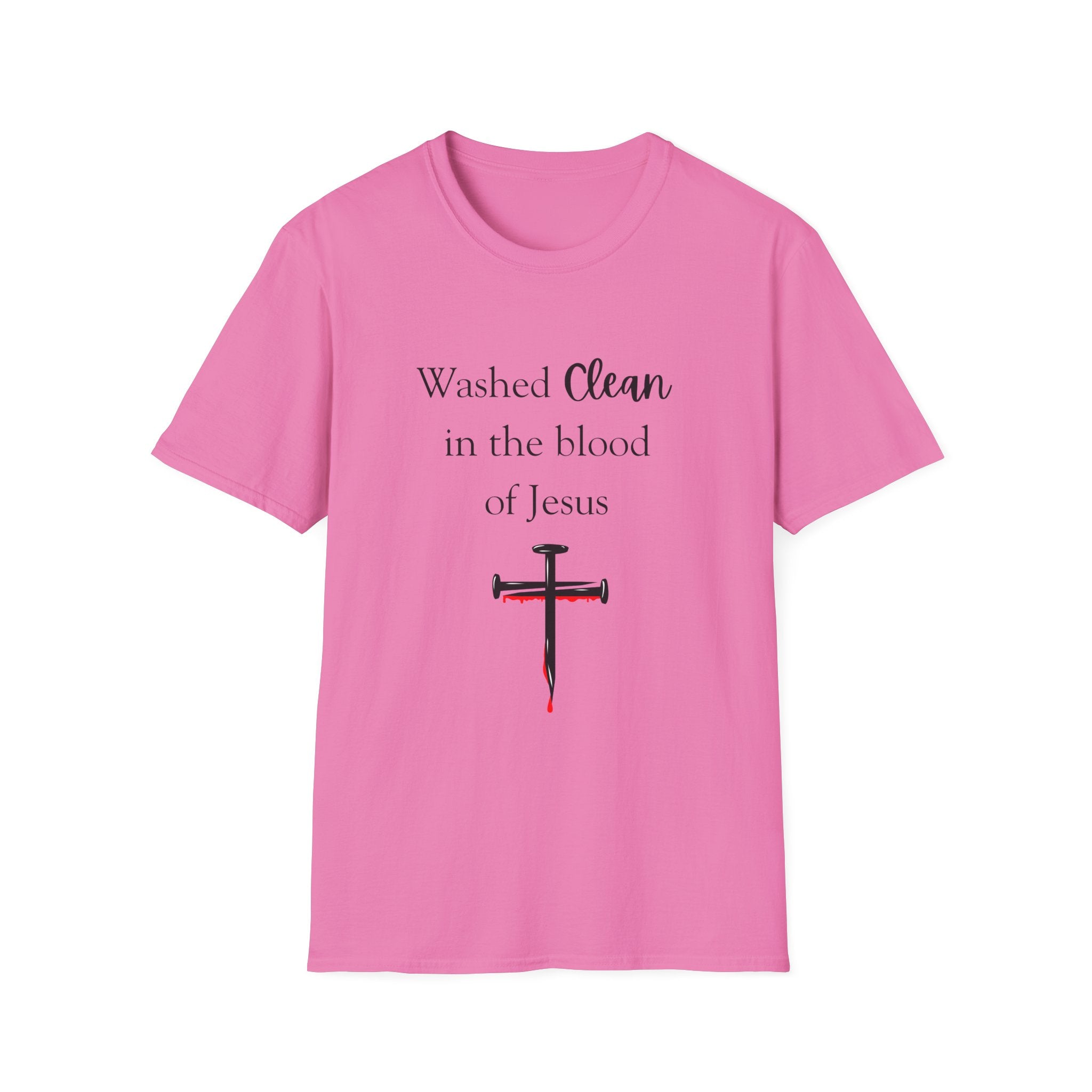Washed Clean in the Blood of Jesus T-Shirt | Christian Cross Design