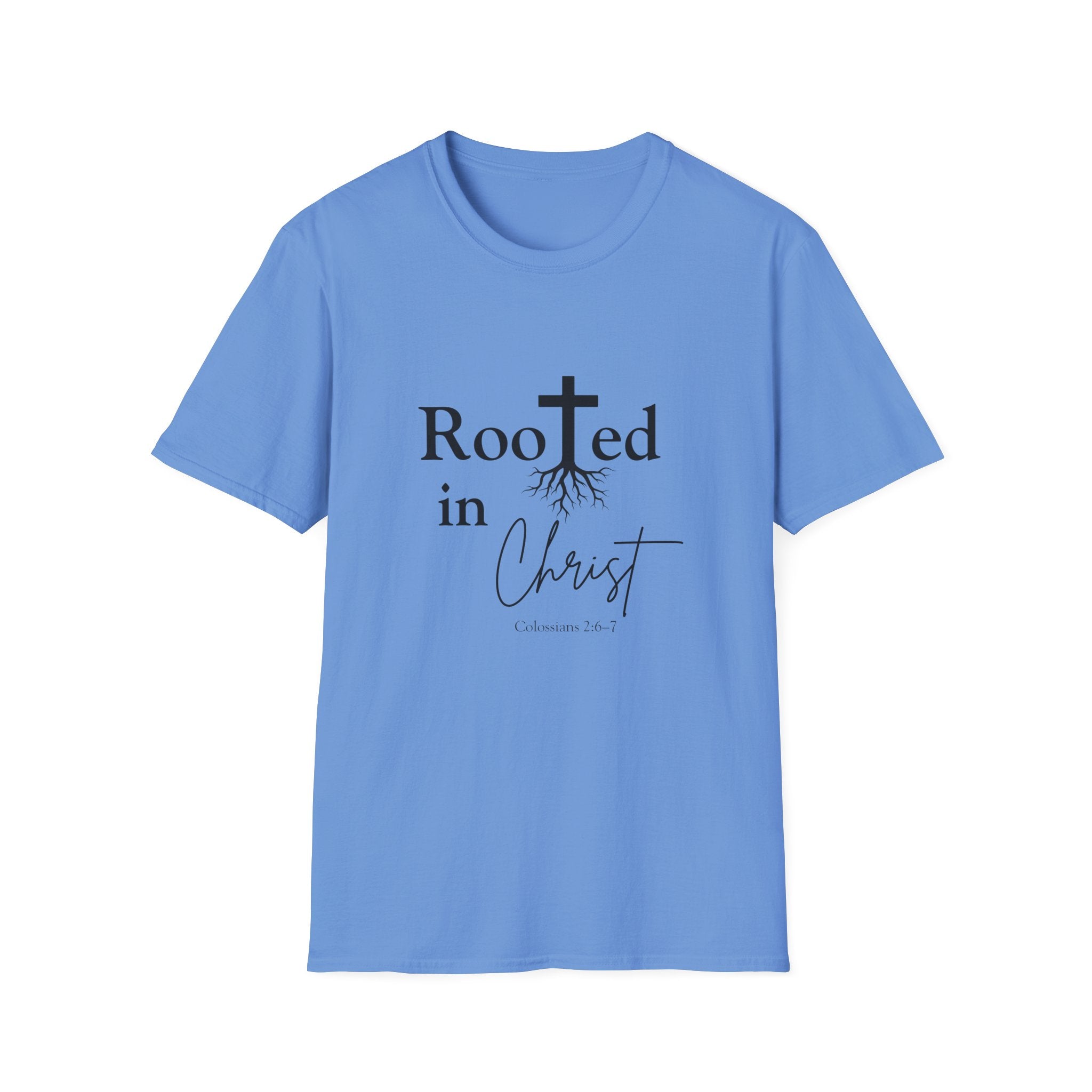 Rooted in Christ Cross & Roots T-Shirt — Christian Faith Tee