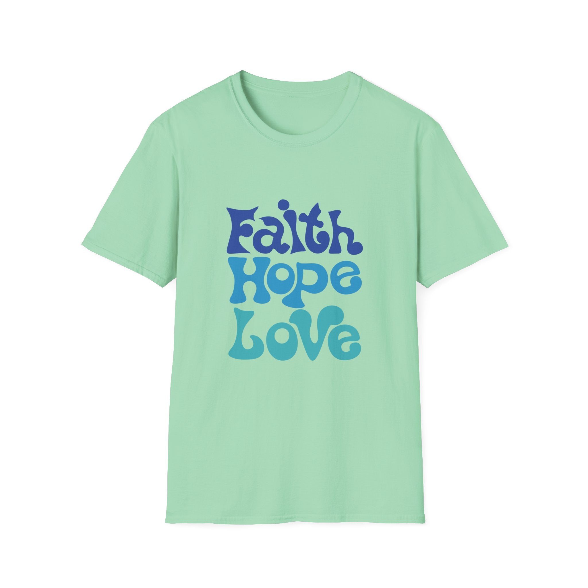 Faith Hope Love T-Shirt — Retro Psychedelic Faith Tee