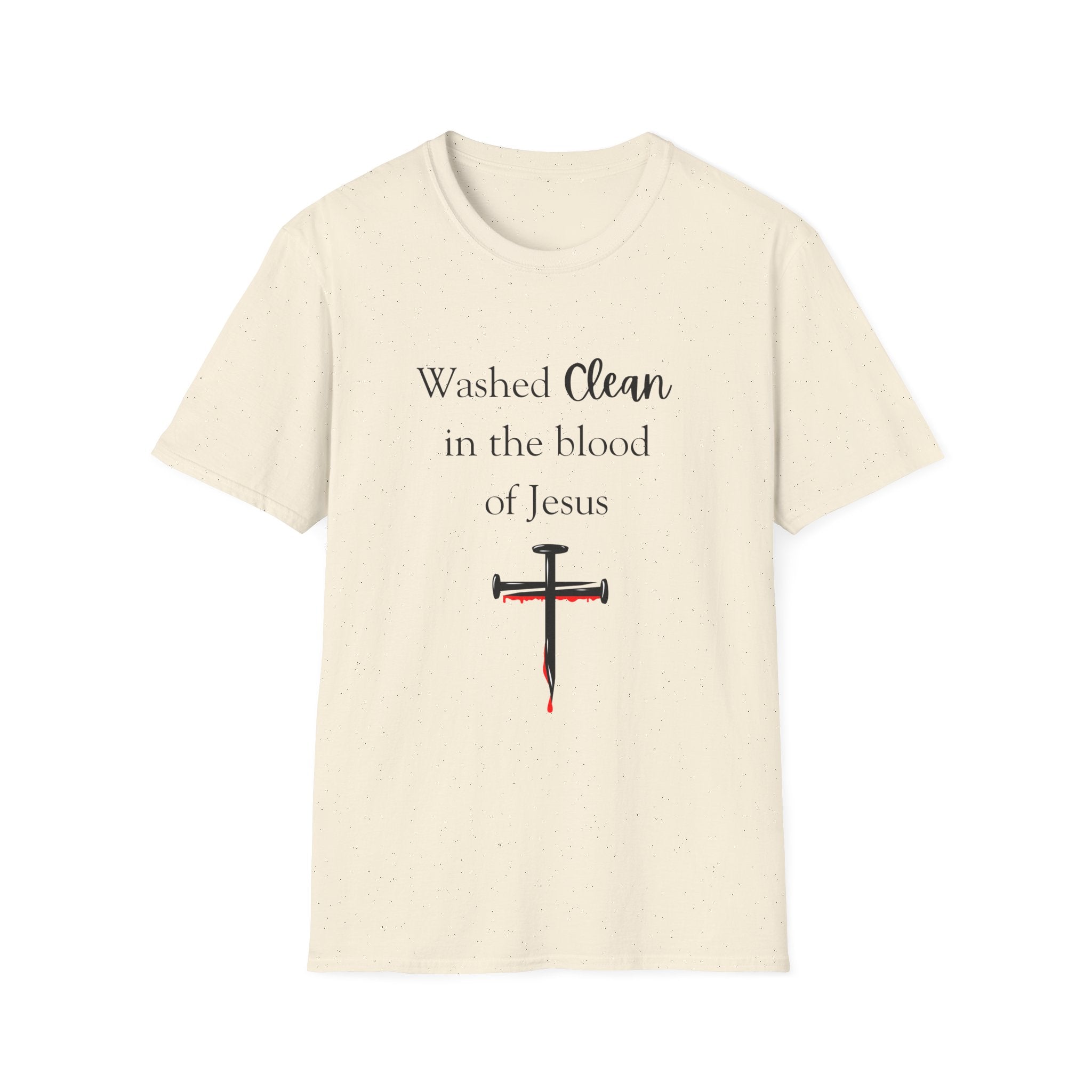Washed Clean in the Blood of Jesus T-Shirt | Christian Cross Design