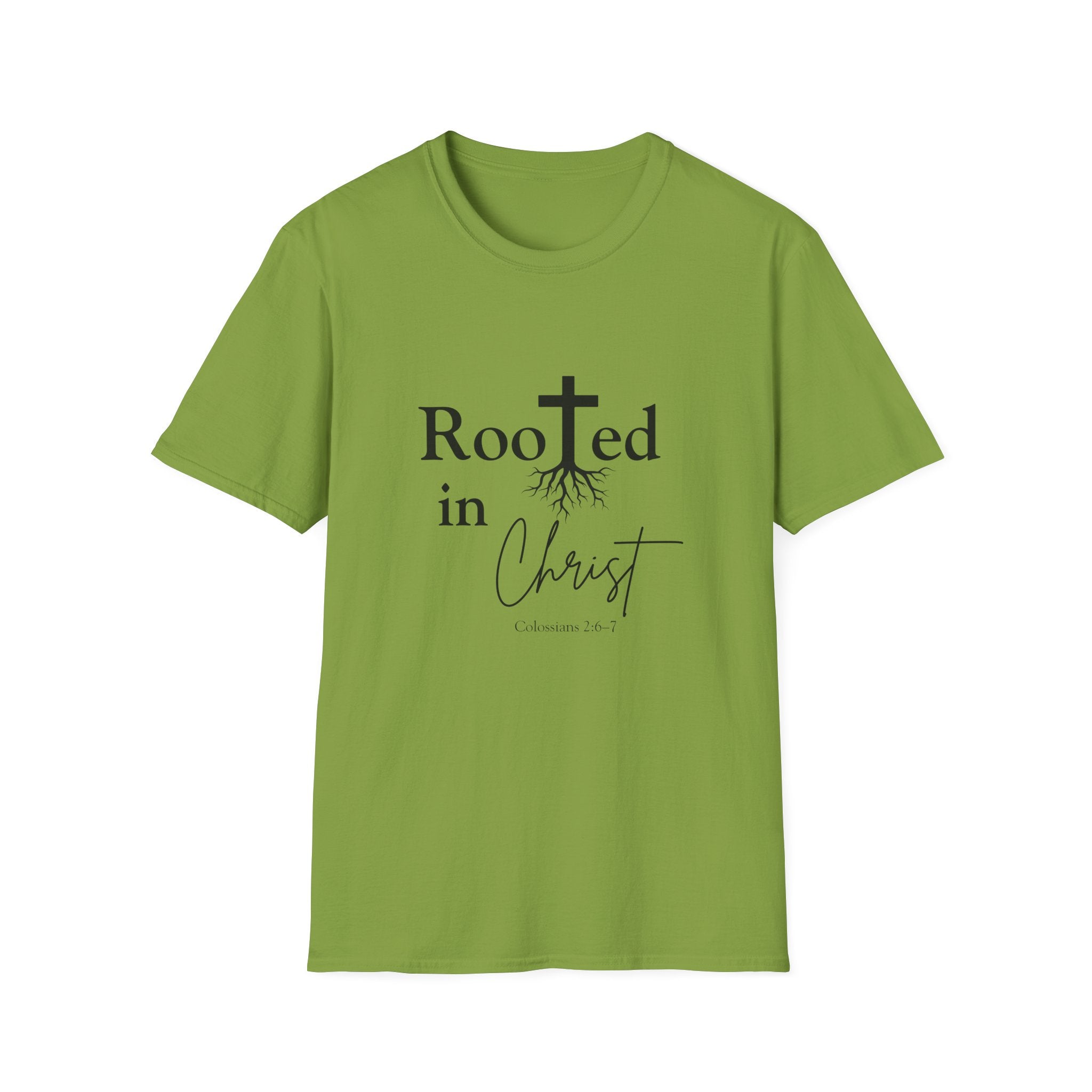 Rooted in Christ Cross & Roots T-Shirt — Christian Faith Tee