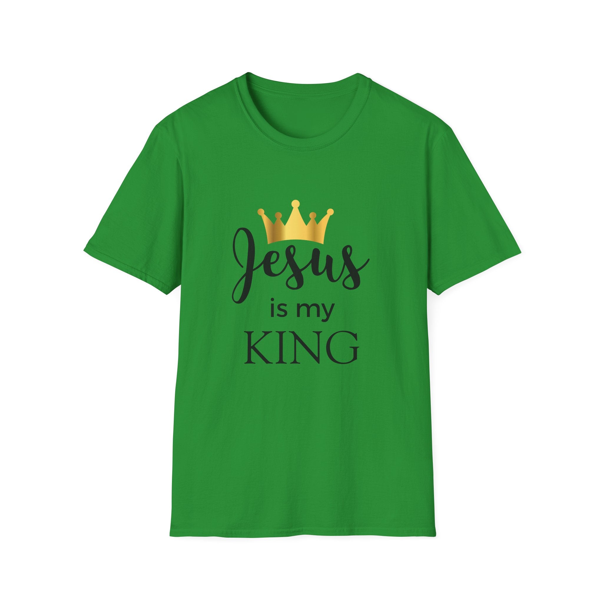 Jesus Is My King T-Shirt — Christian Faith Tee with Gold Crown