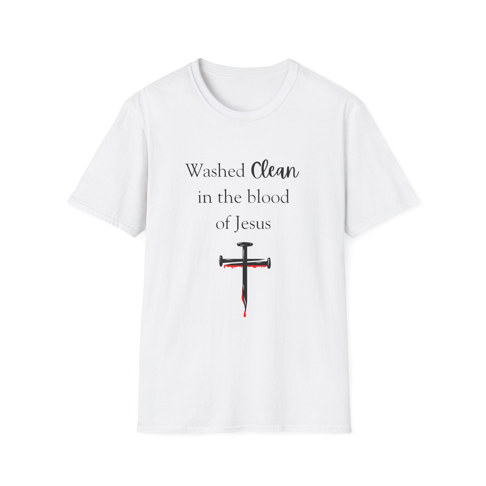 Washed Clean in the Blood of Jesus T-Shirt | Christian Cross Design