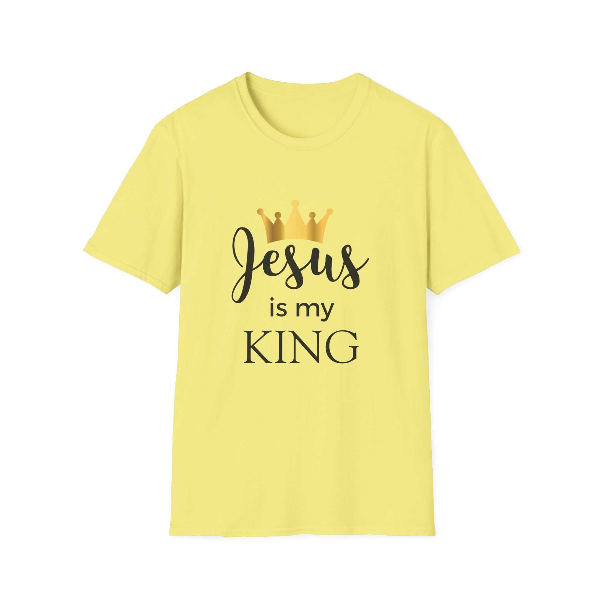 Jesus Is My King T-Shirt — Christian Faith Tee with Gold Crown