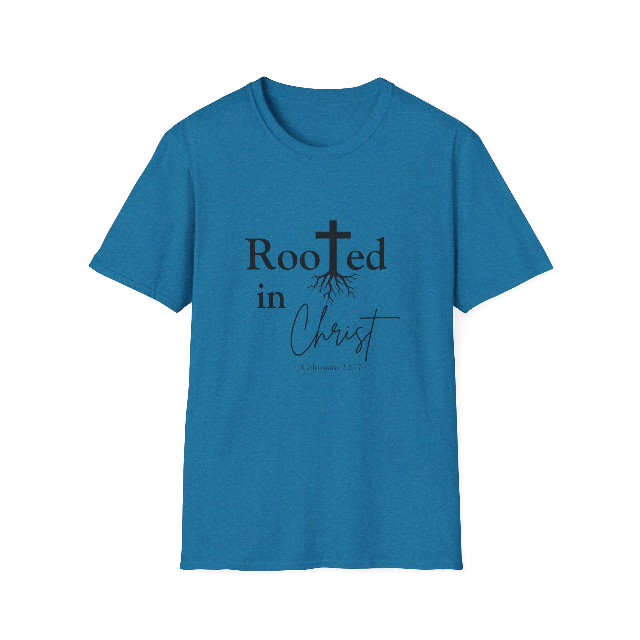 Rooted in Christ Cross & Roots T-Shirt — Christian Faith Tee