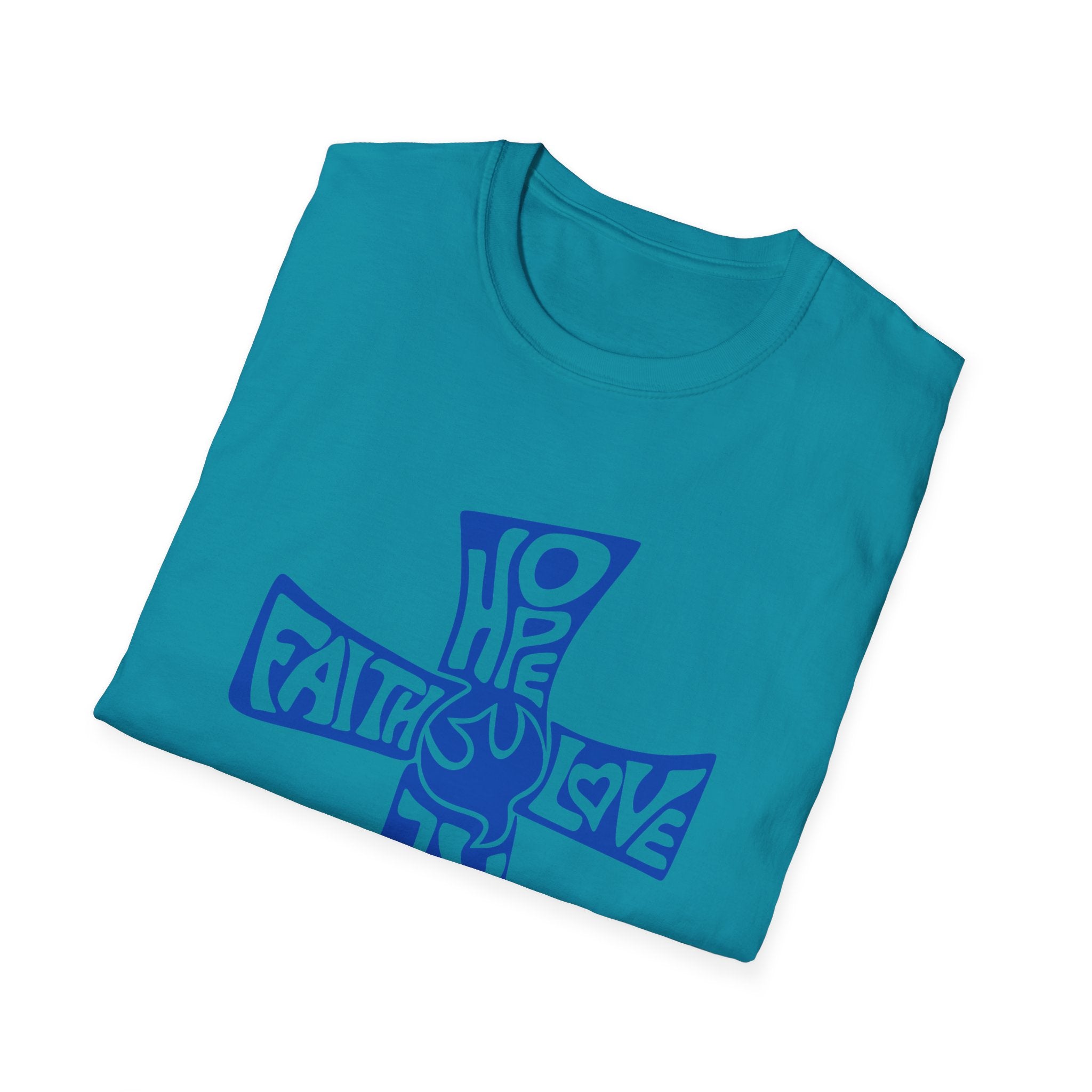 Faith Love Hope Cross T-Shirt — Christian Inspirational Graphic Tee
