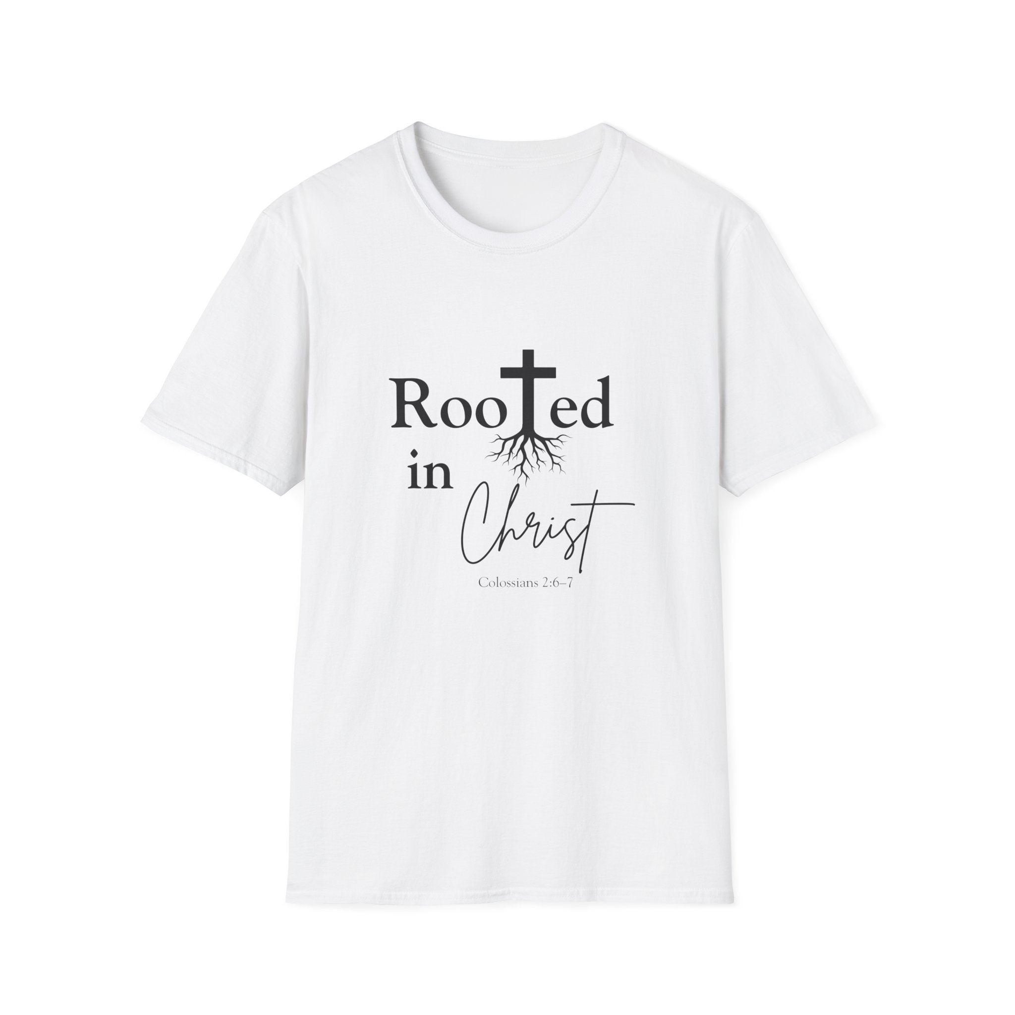 Rooted in Christ Cross & Roots T-Shirt — Christian Faith Tee