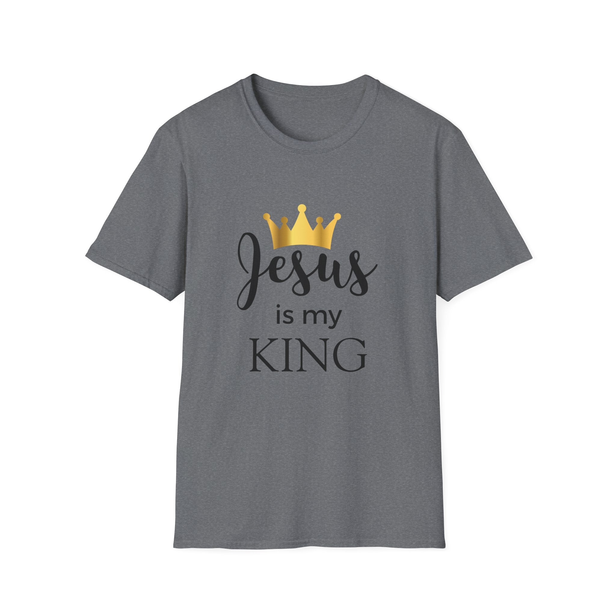 Jesus Is My King T-Shirt — Christian Faith Tee with Gold Crown