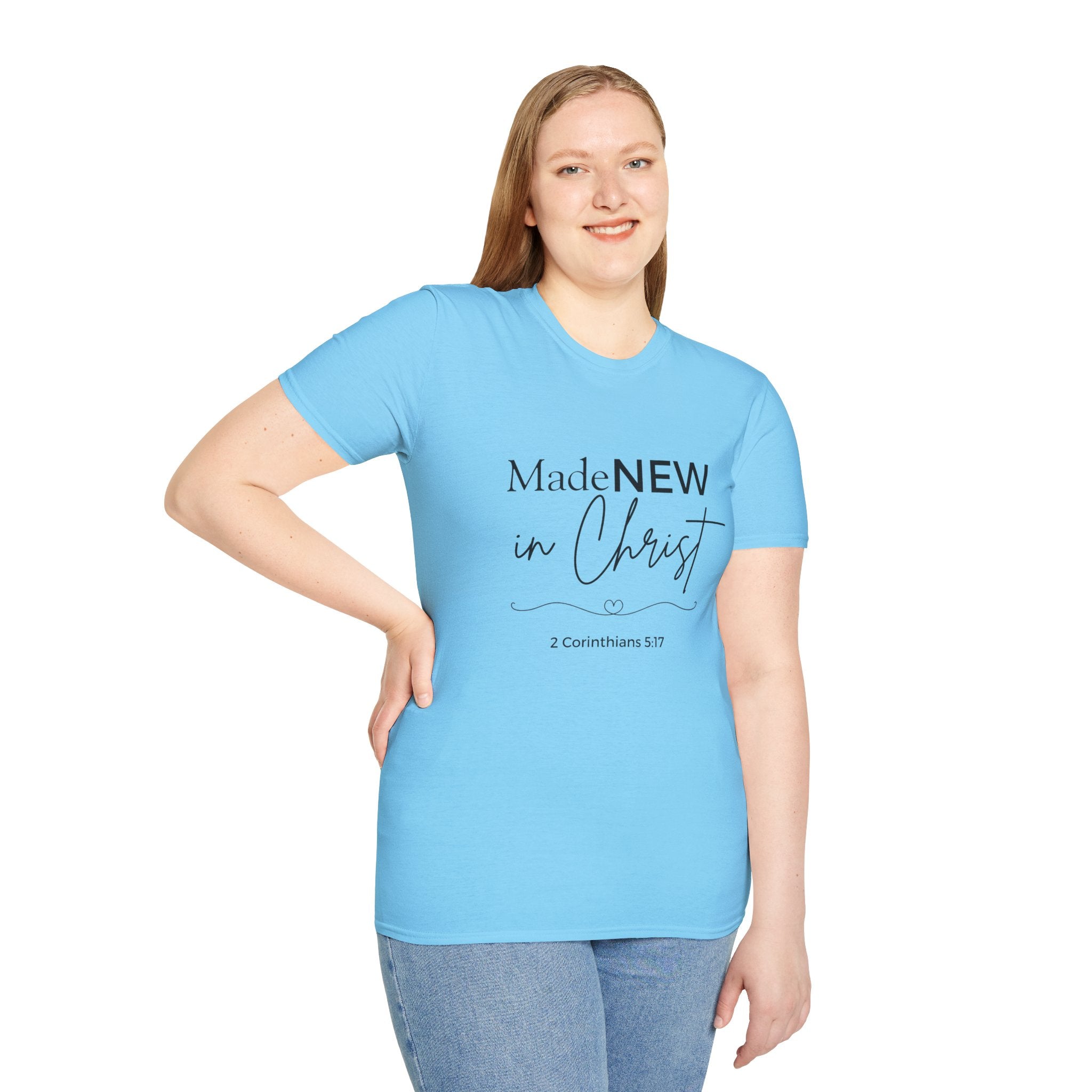 Made NEW in Christ T-Shirt — Christian Faith Bible Verse Shirt (1 Corinthians 5:17)