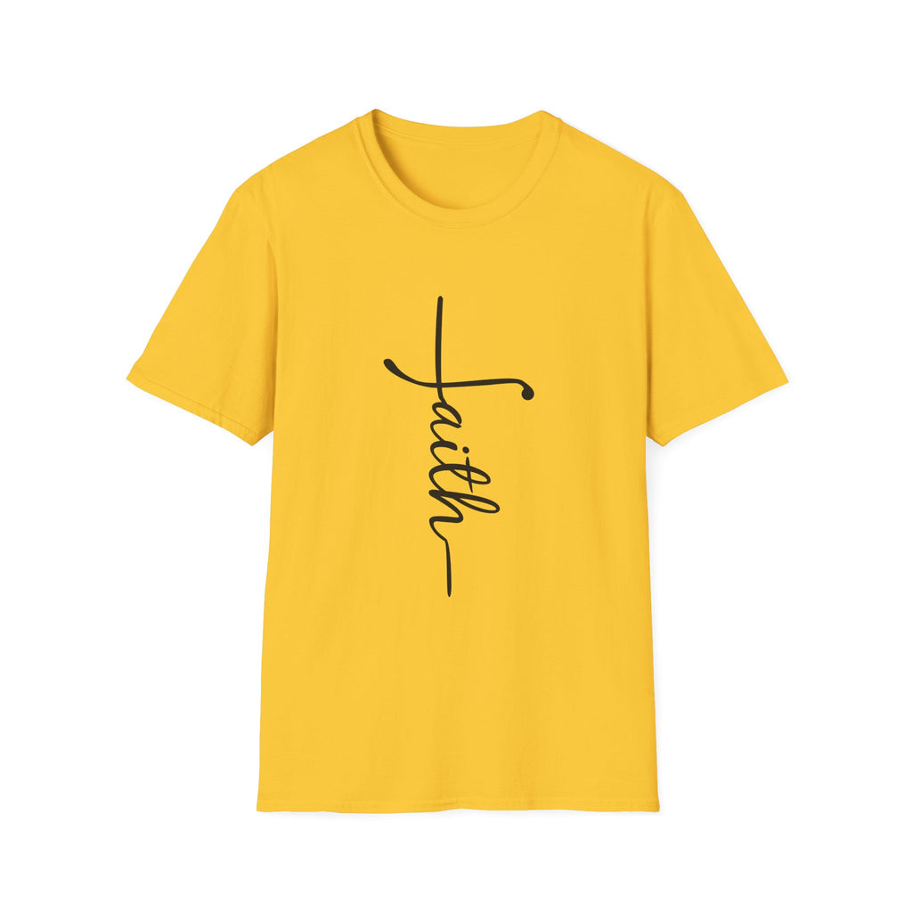 Faith Script T-Shirt — Vertical Handwritten Faith Tee