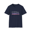 God Bless America T-Shirt — Patriotic American Flag Text Tee