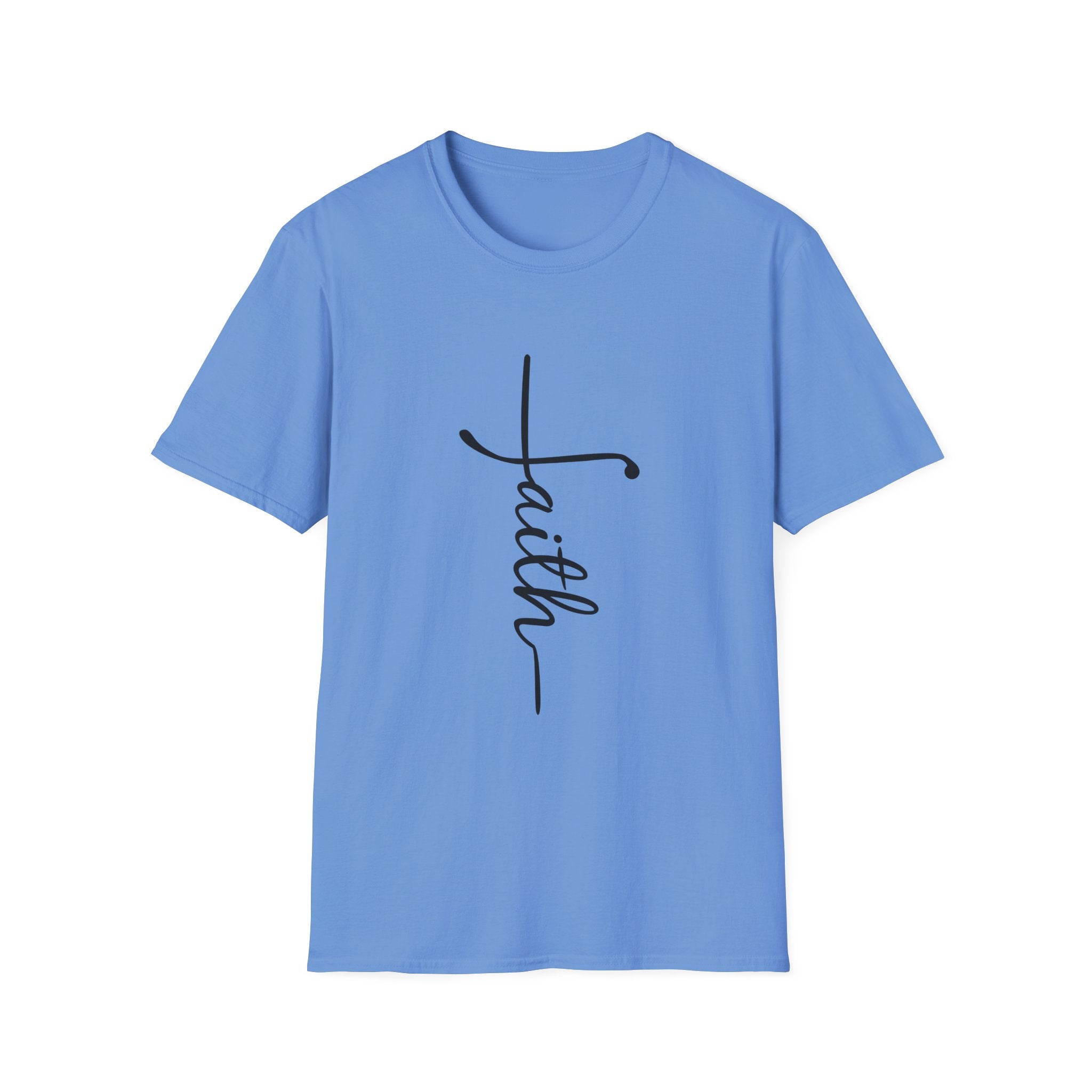 Faith Script T-Shirt — Vertical Handwritten Faith Tee