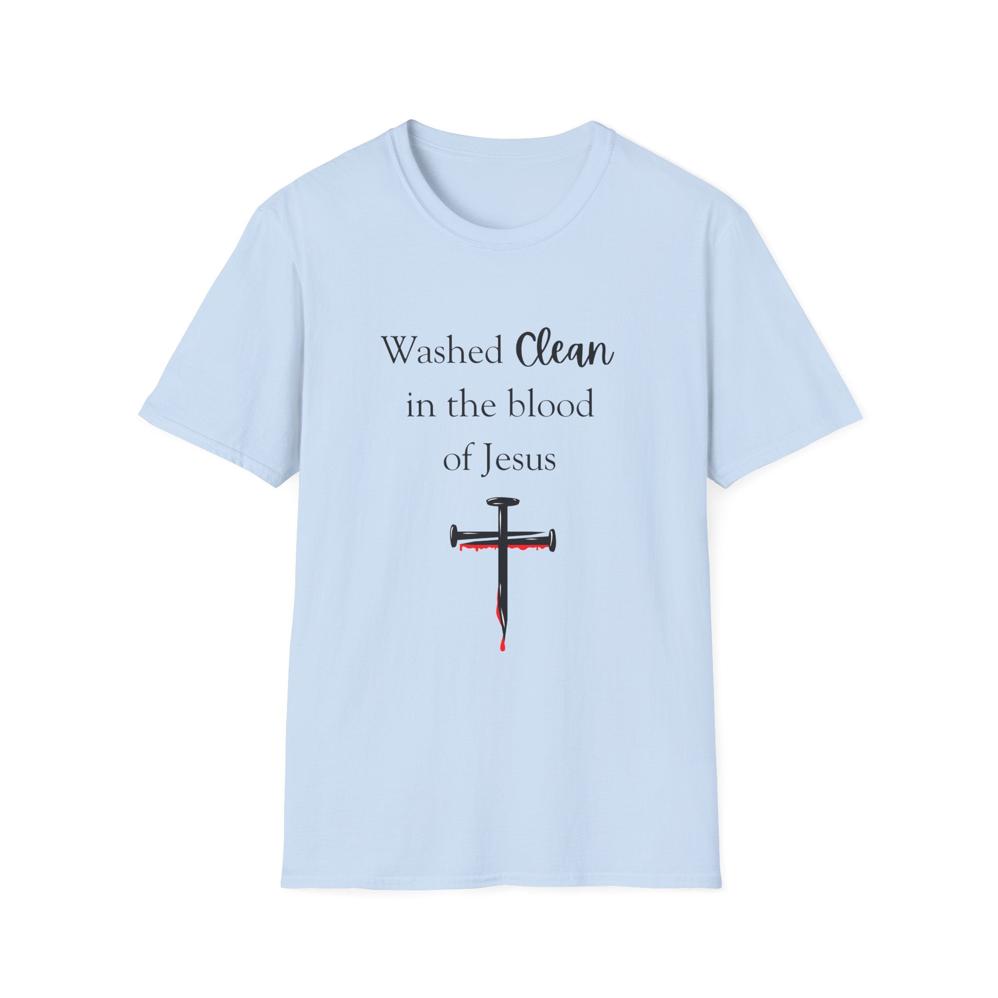 Washed Clean in the Blood of Jesus T-Shirt | Christian Cross Design