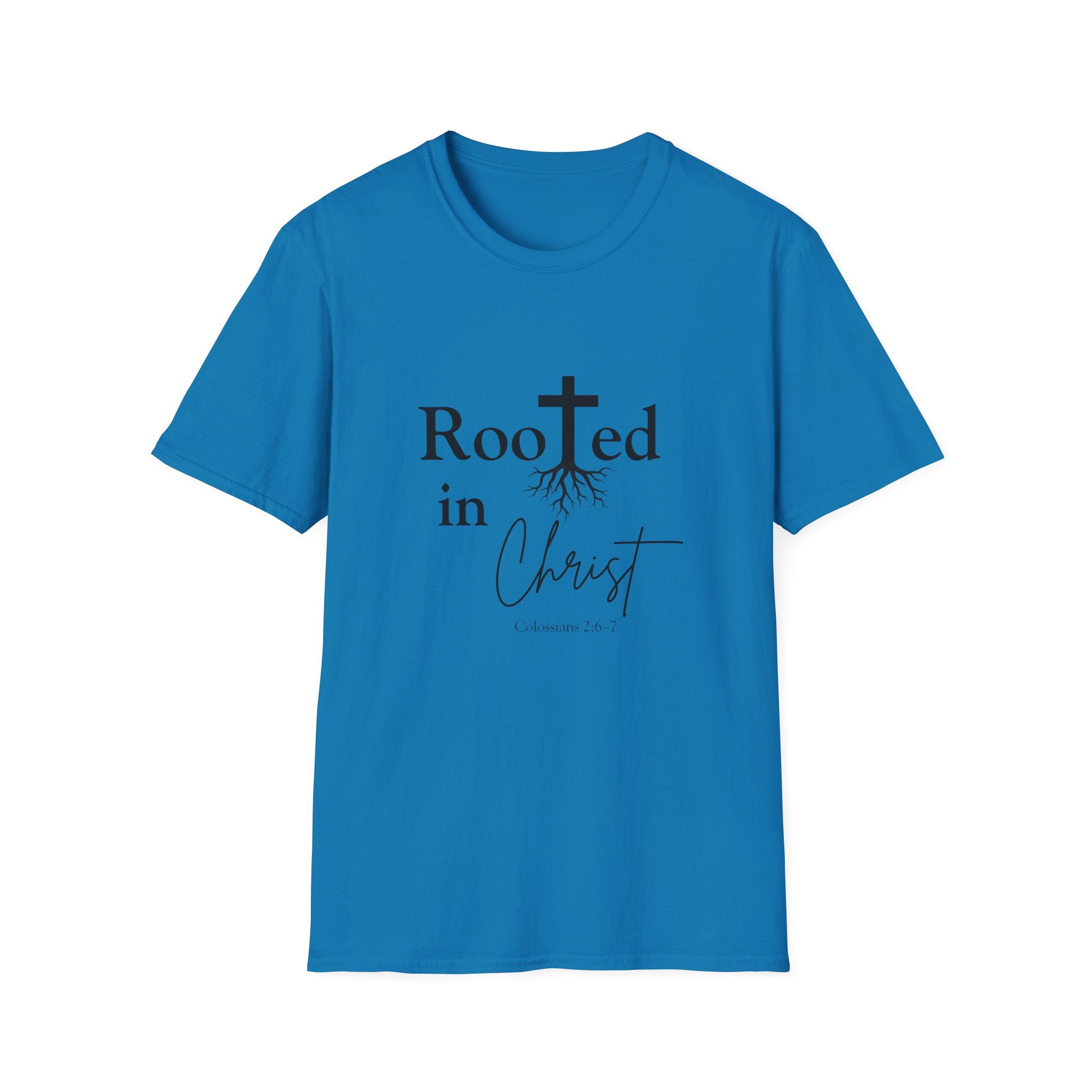 Rooted in Christ Cross & Roots T-Shirt — Christian Faith Tee