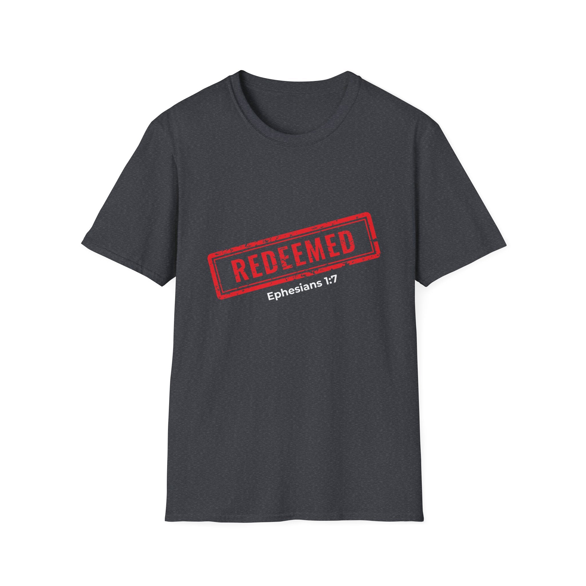Redeemed stamp Ephesians 1:7 T-Shirt | Christian faith scripture tee