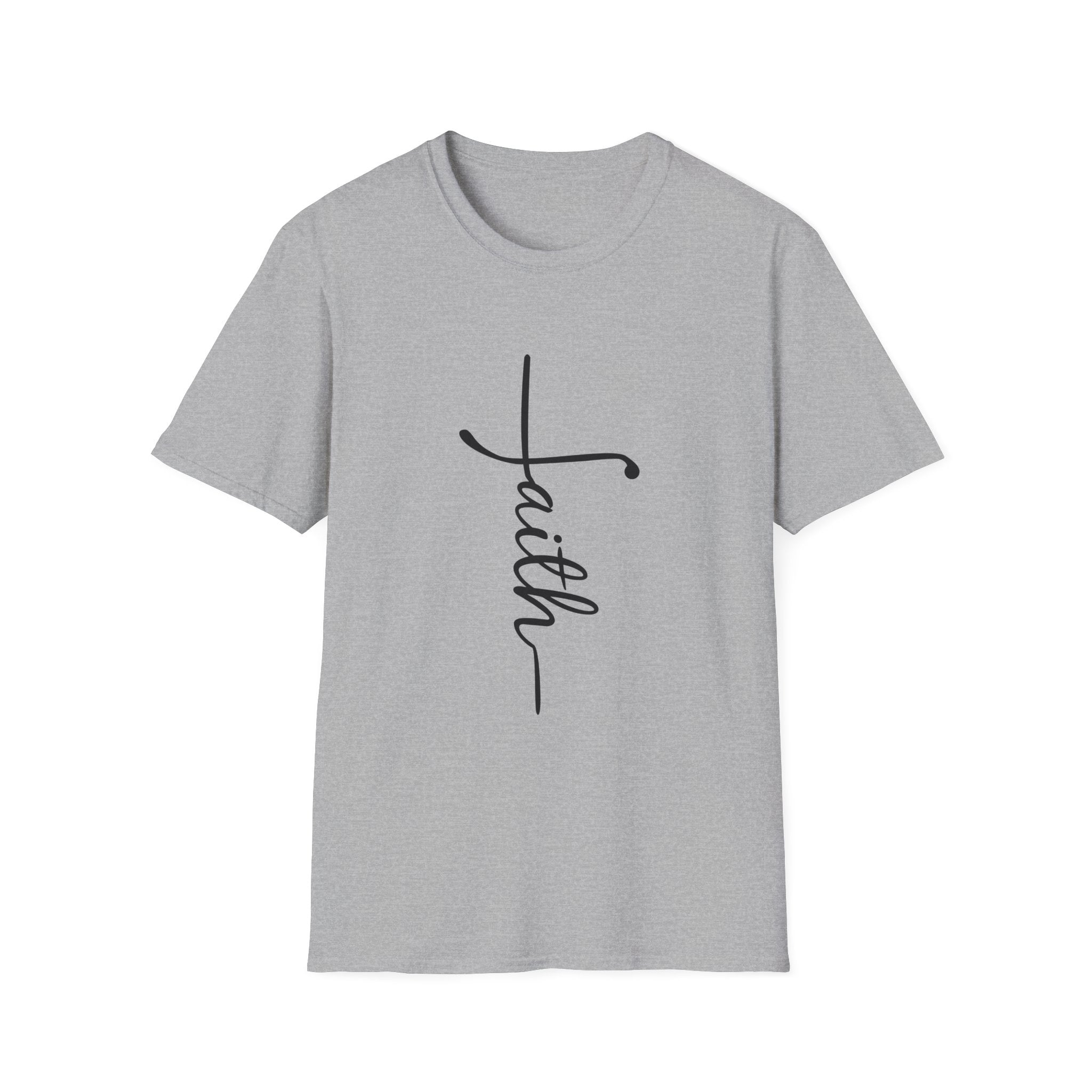 Faith Script T-Shirt — Vertical Handwritten Faith Tee