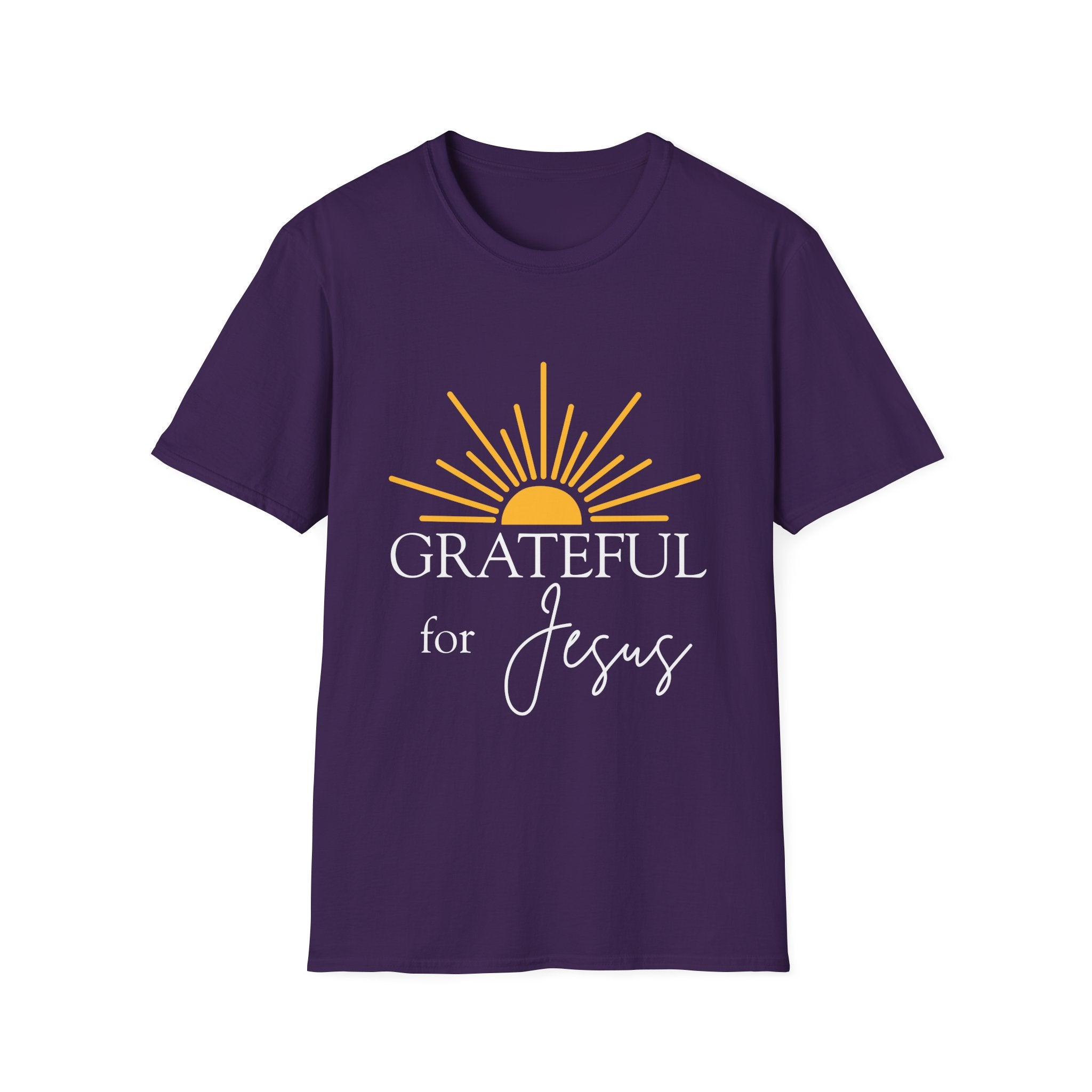 Grateful for Jesus Sunrise T-Shirt | Yellow Half Sun Graphic, Jesus Tee