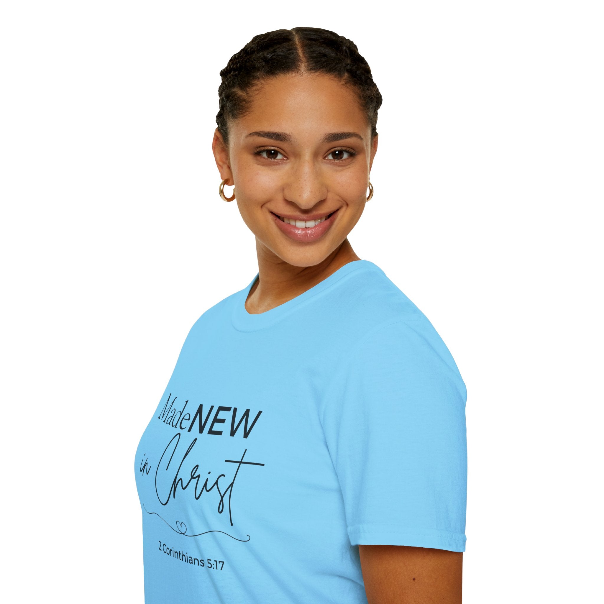 Made NEW in Christ T-Shirt — Christian Faith Bible Verse Shirt (1 Corinthians 5:17)