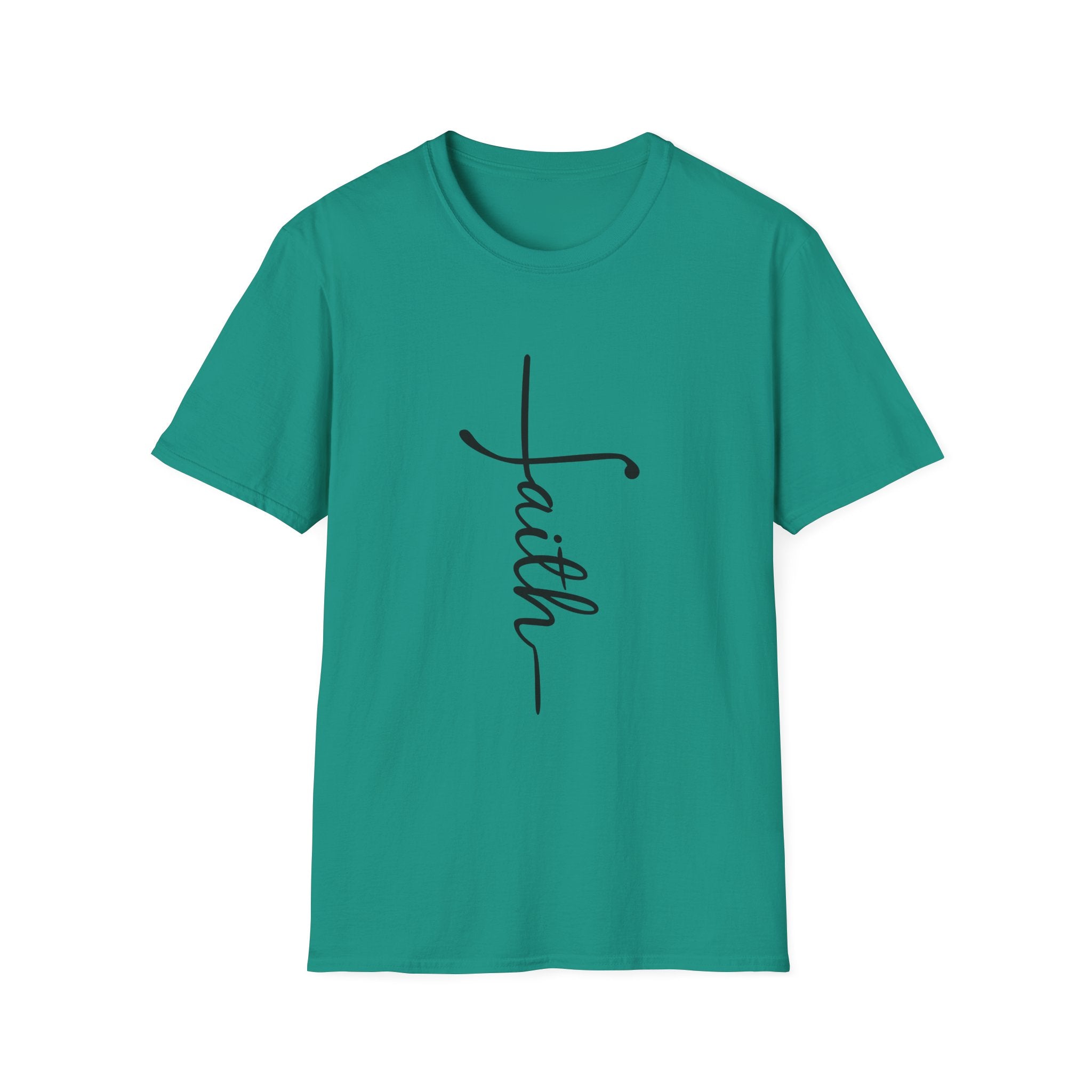 Faith Script T-Shirt — Vertical Handwritten Faith Tee