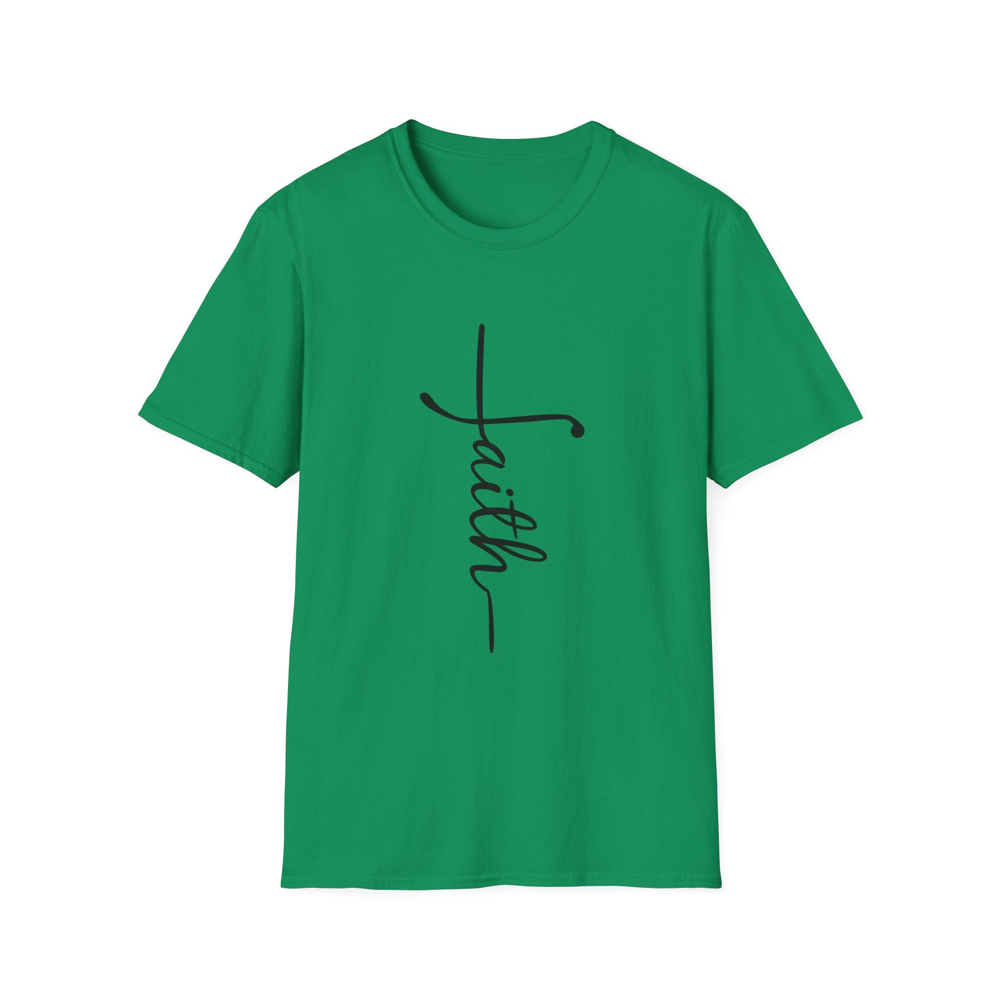 Faith Script T-Shirt — Vertical Handwritten Faith Tee