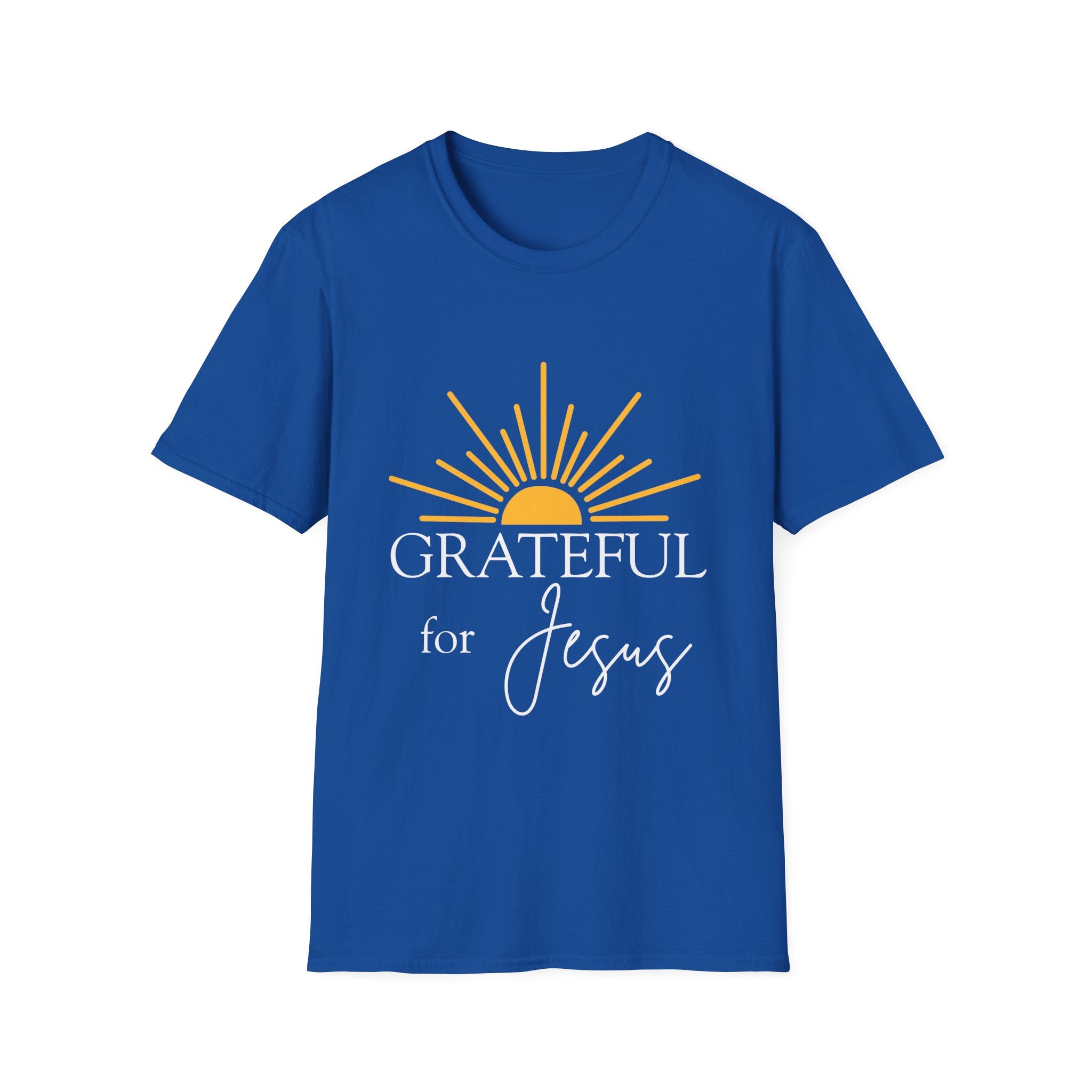 Grateful for Jesus Sunrise T-Shirt | Yellow Half Sun Graphic, Jesus Tee