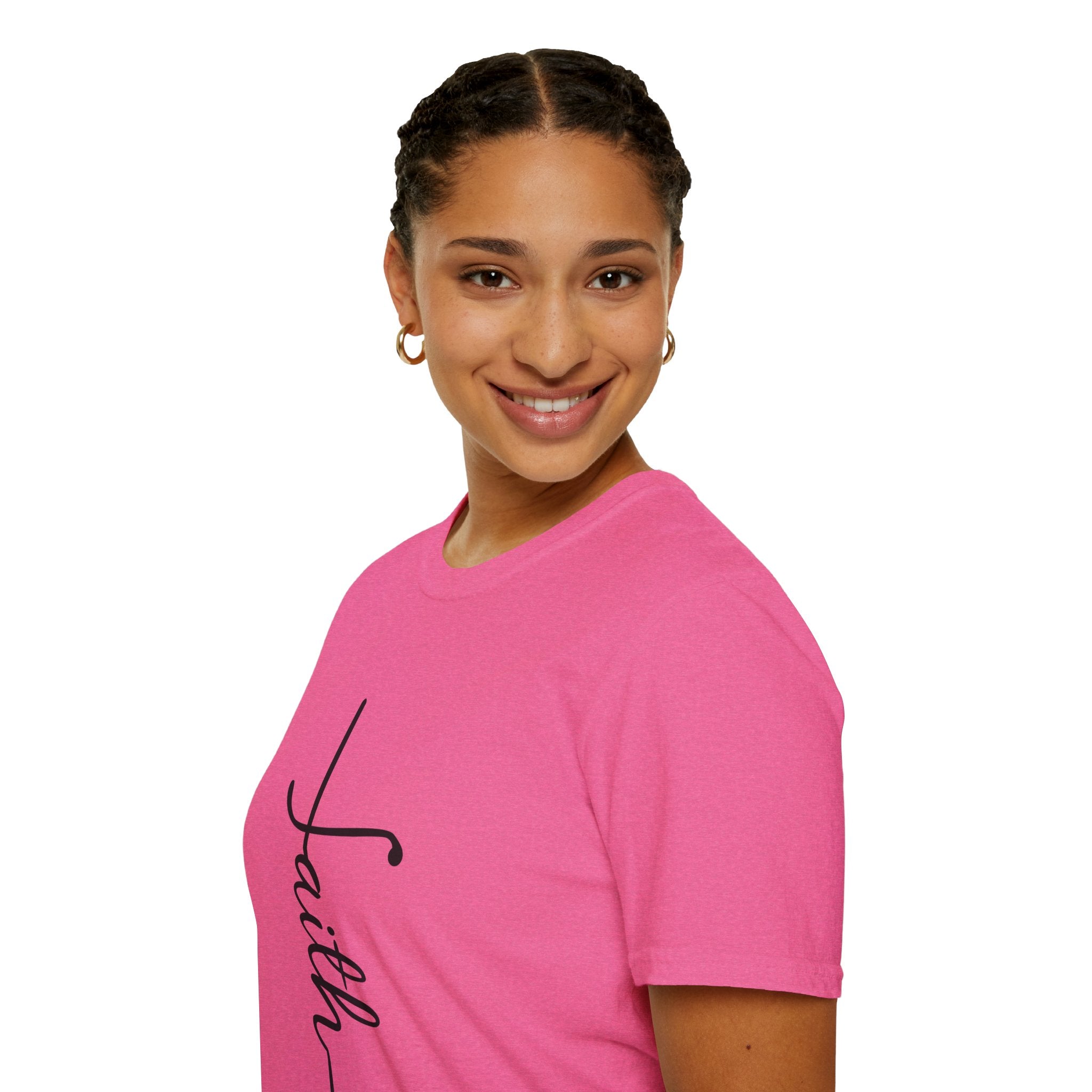 Faith Script T-Shirt — Vertical Handwritten Faith Tee