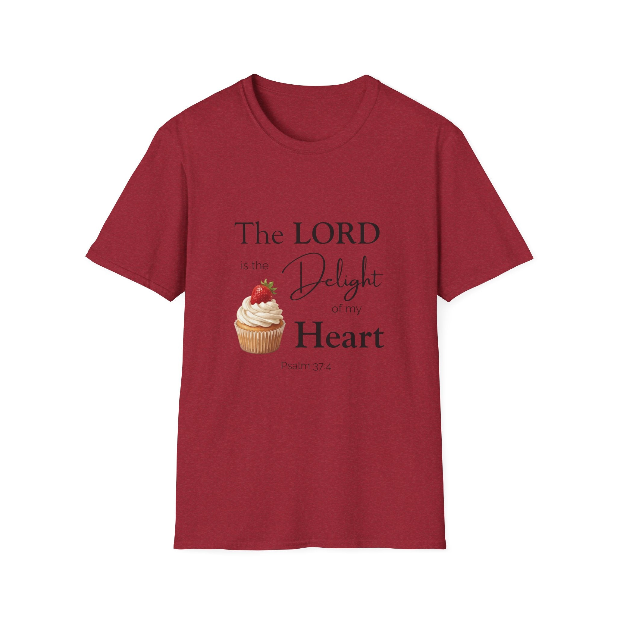 Faith Tee — “The LORD is the Delight of my Heart” Christian Graphic T-Shirt