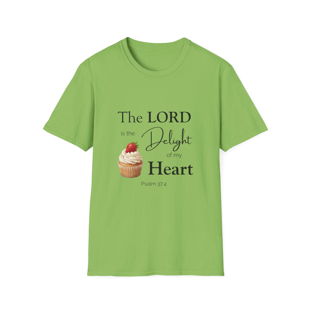 Faith Tee — “The LORD is the Delight of my Heart” Christian Graphic T-Shirt