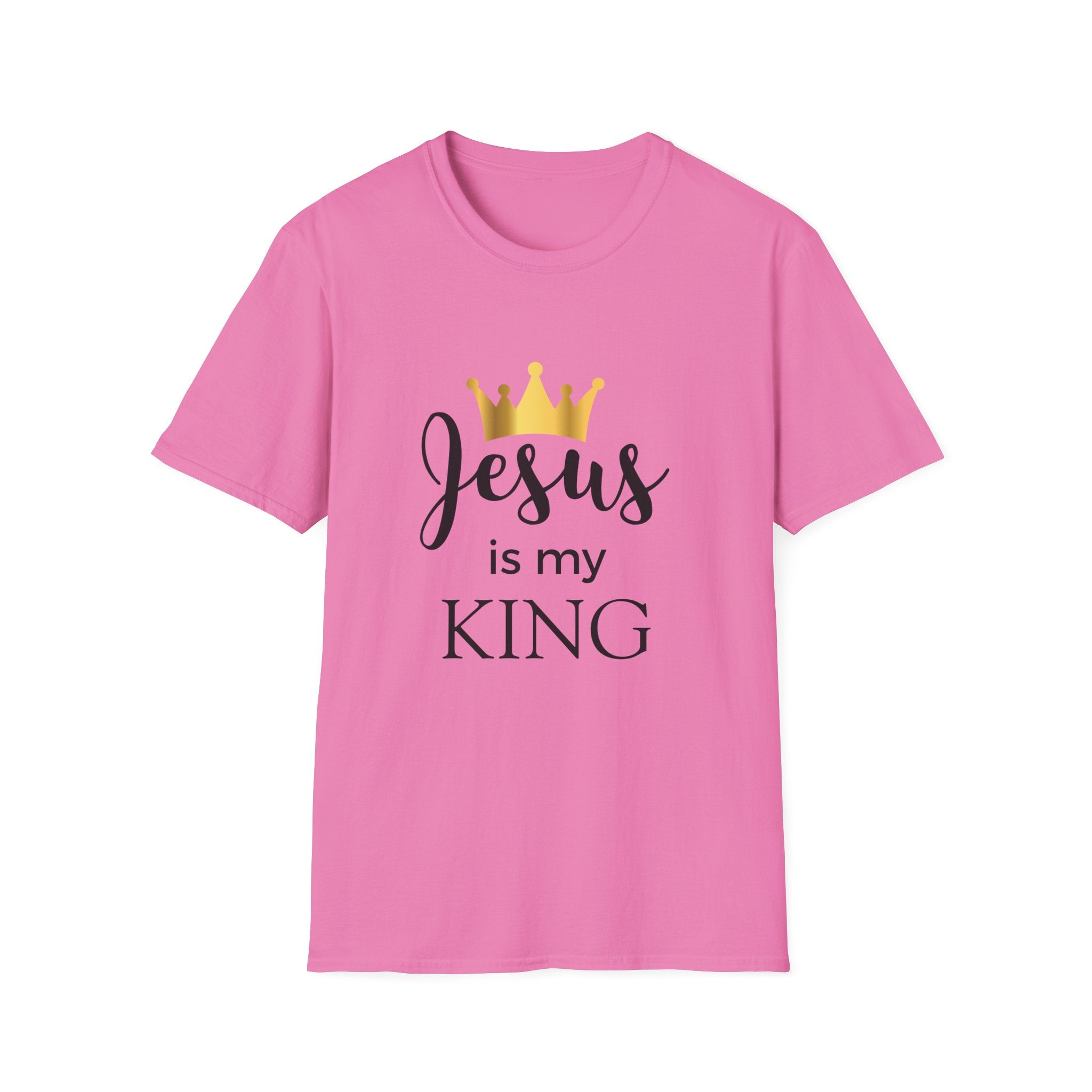 Jesus Is My King T-Shirt — Christian Faith Tee with Gold Crown