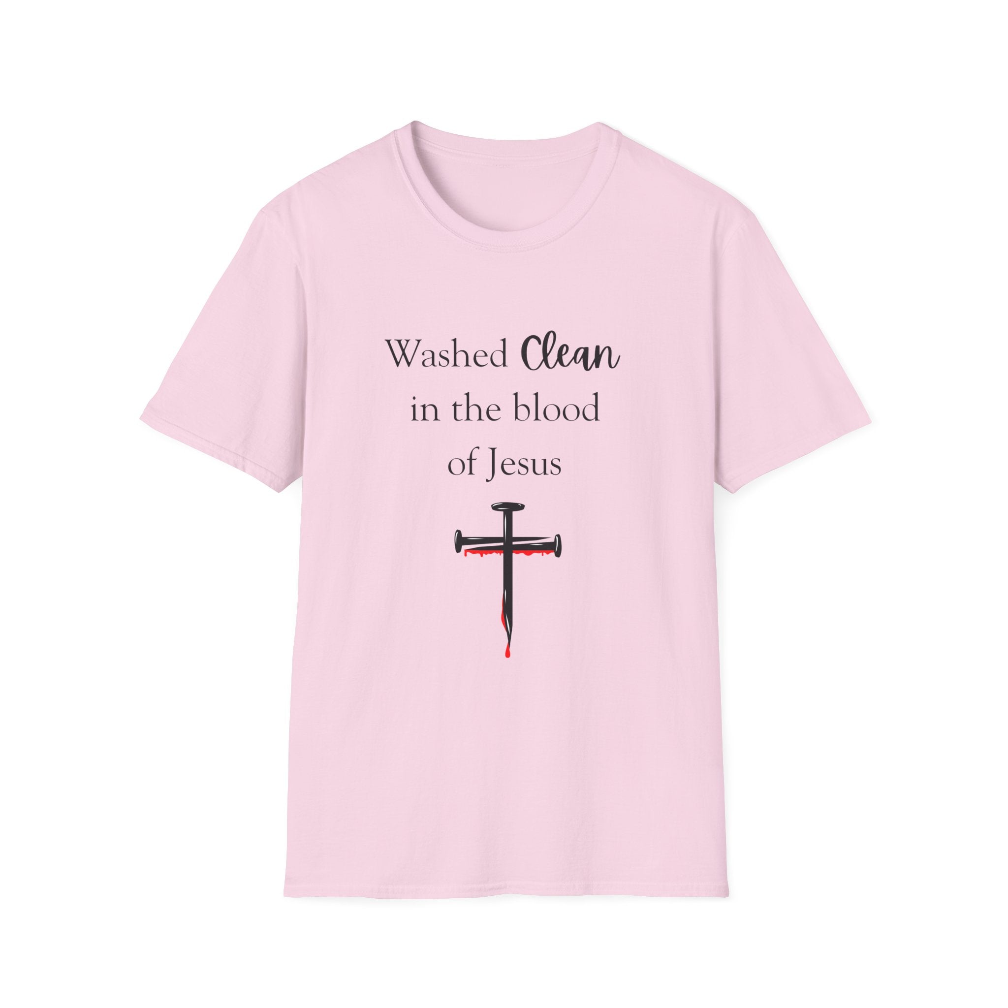 Washed Clean in the Blood of Jesus T-Shirt | Christian Cross Design