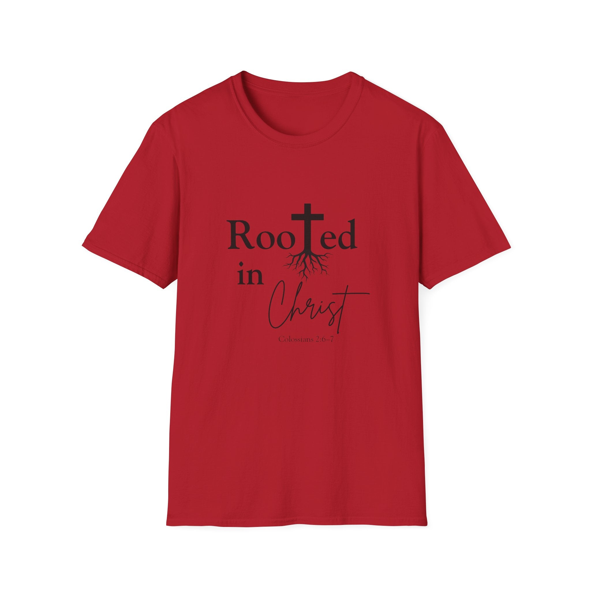 Rooted in Christ Cross & Roots T-Shirt — Christian Faith Tee