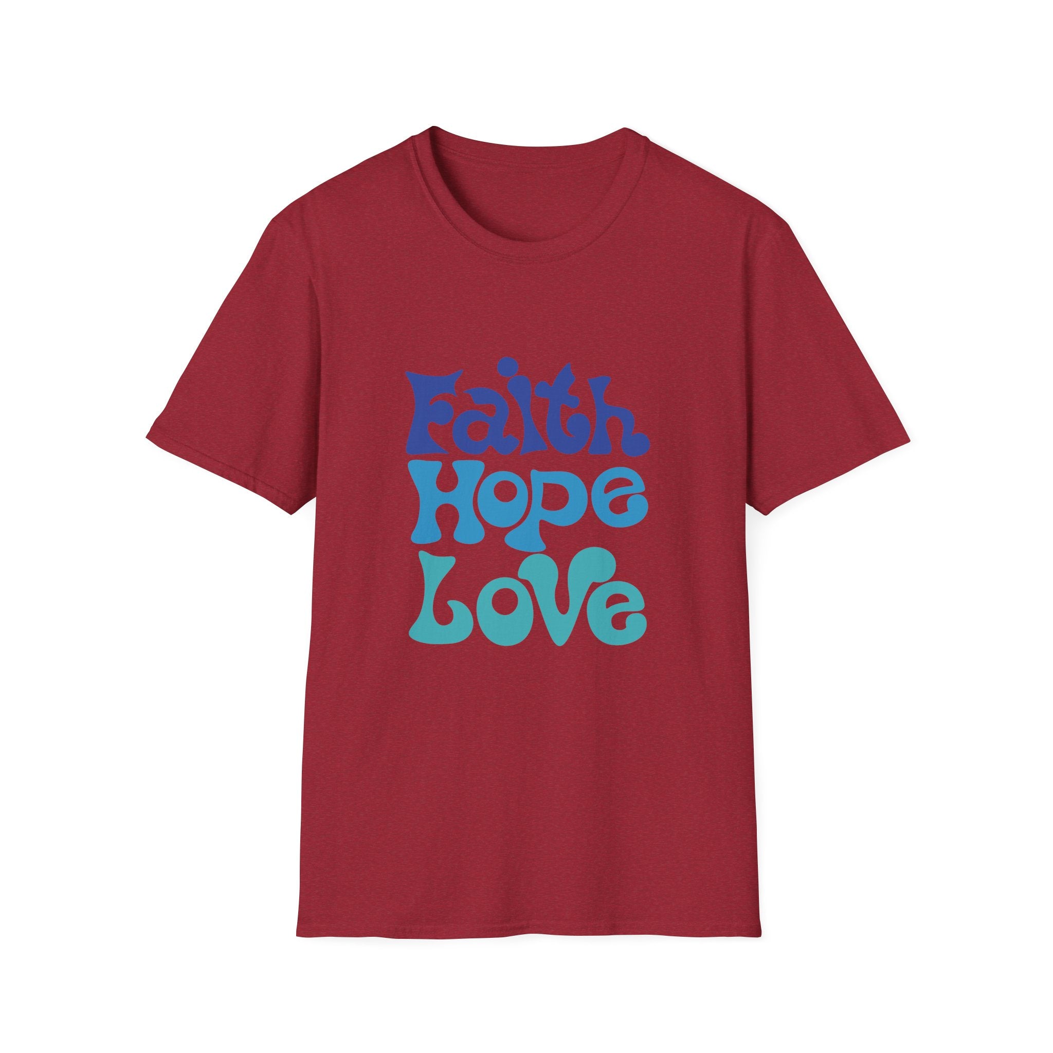 Faith Hope Love T-Shirt — Retro Psychedelic Faith Tee