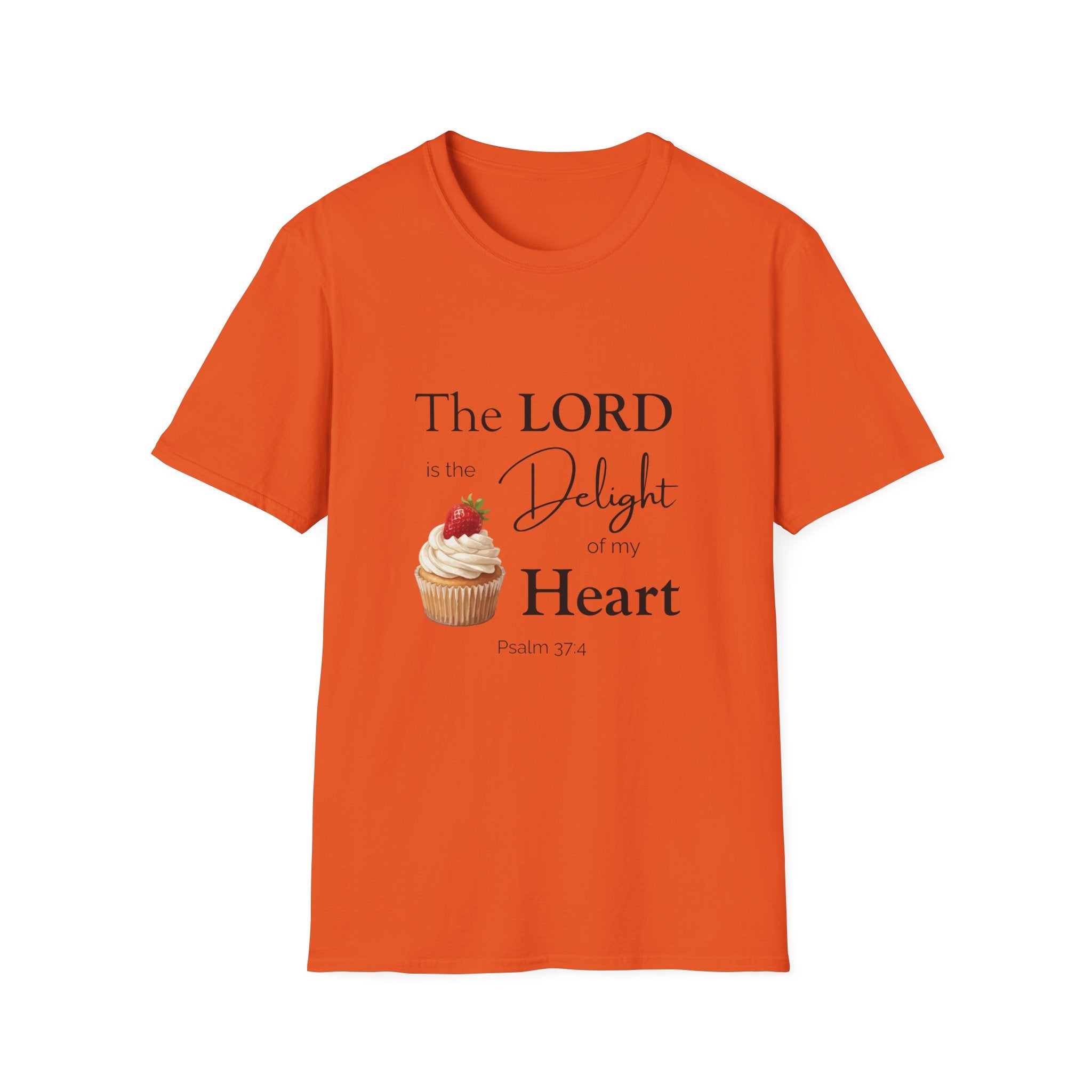 Faith Tee — “The LORD is the Delight of my Heart” Christian Graphic T-Shirt