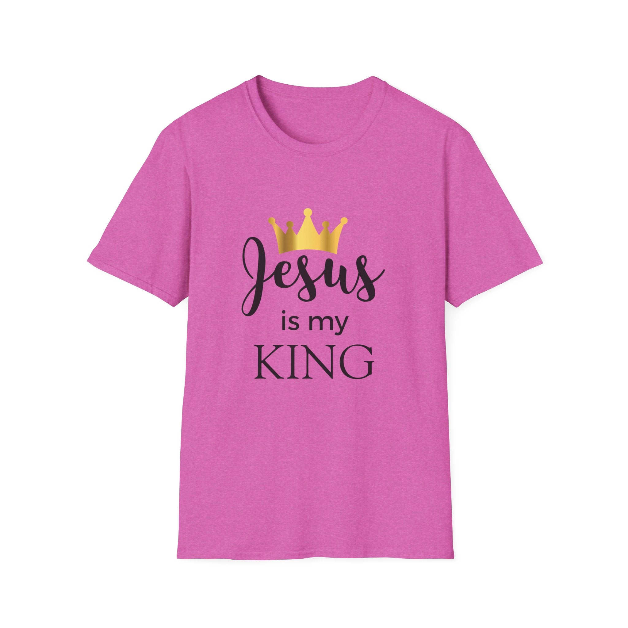 Jesus Is My King T-Shirt — Christian Faith Tee with Gold Crown
