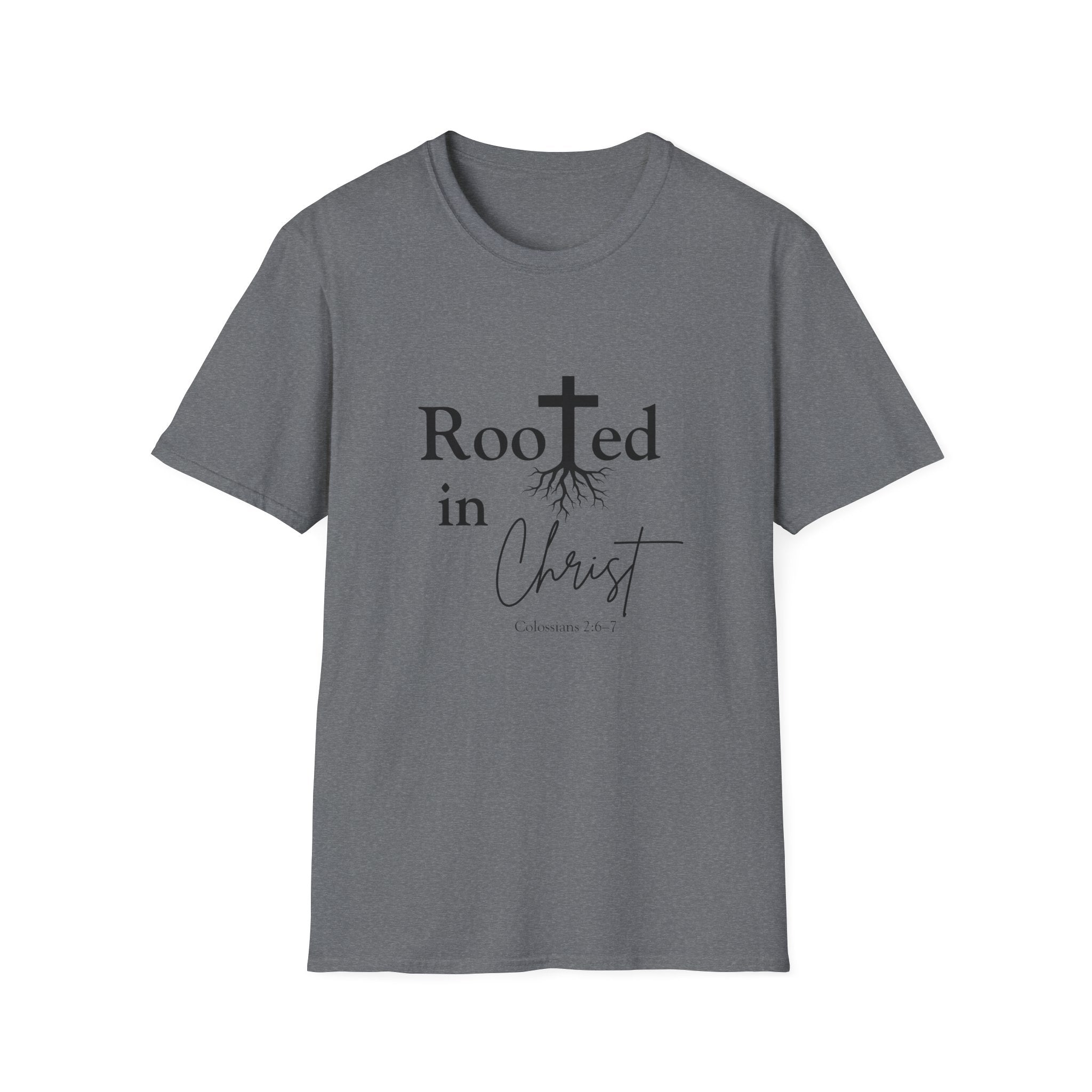 Rooted in Christ Cross & Roots T-Shirt — Christian Faith Tee