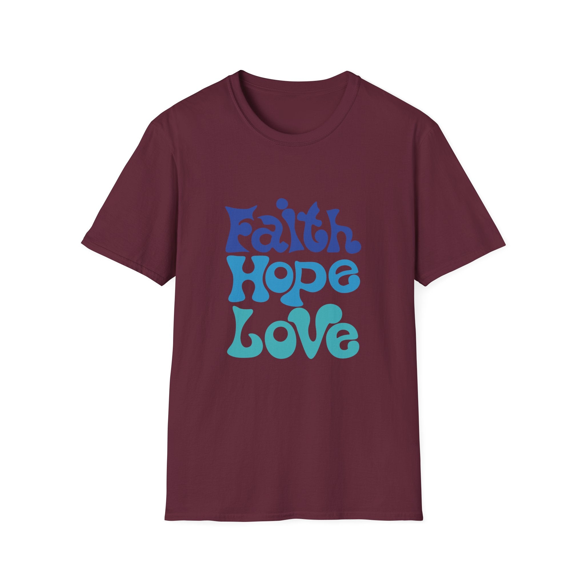 Faith Hope Love T-Shirt — Retro Psychedelic Faith Tee