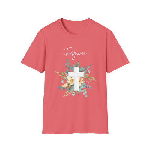 Forgiven Floral Cross T-Shirt | Watercolor Flower Christian Faith Tee