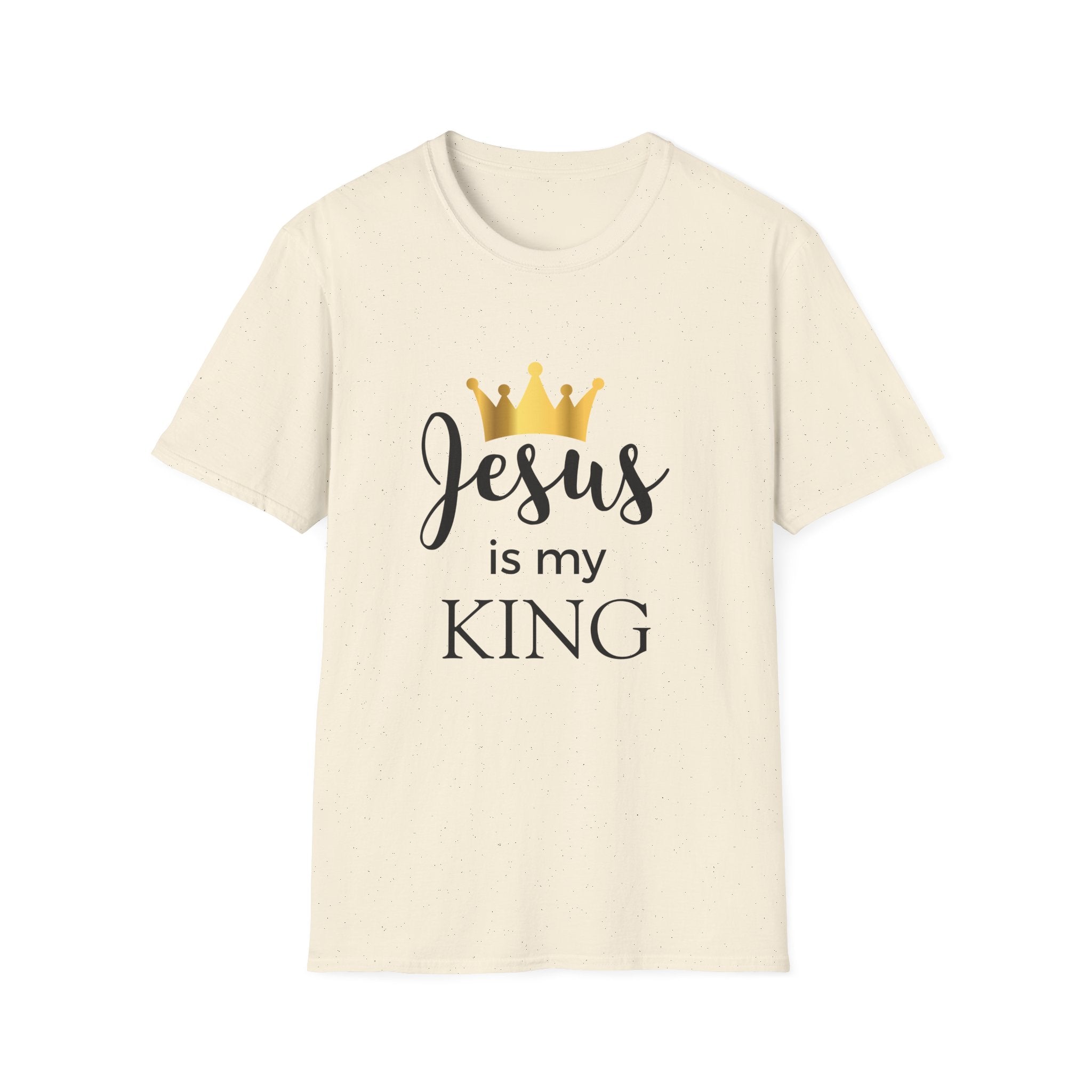 Jesus Is My King T-Shirt — Christian Faith Tee with Gold Crown