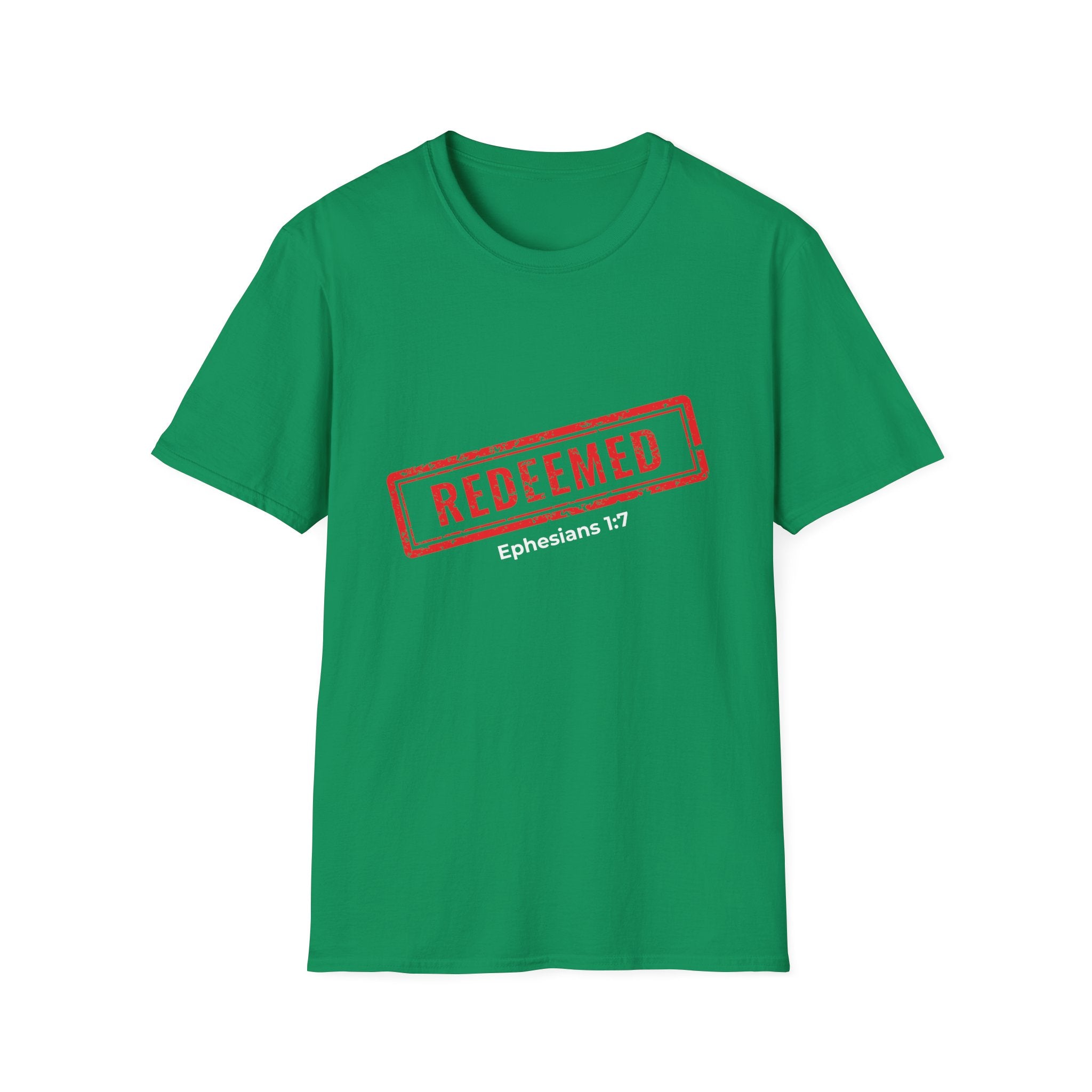 Redeemed stamp Ephesians 1:7 T-Shirt | Christian faith scripture tee
