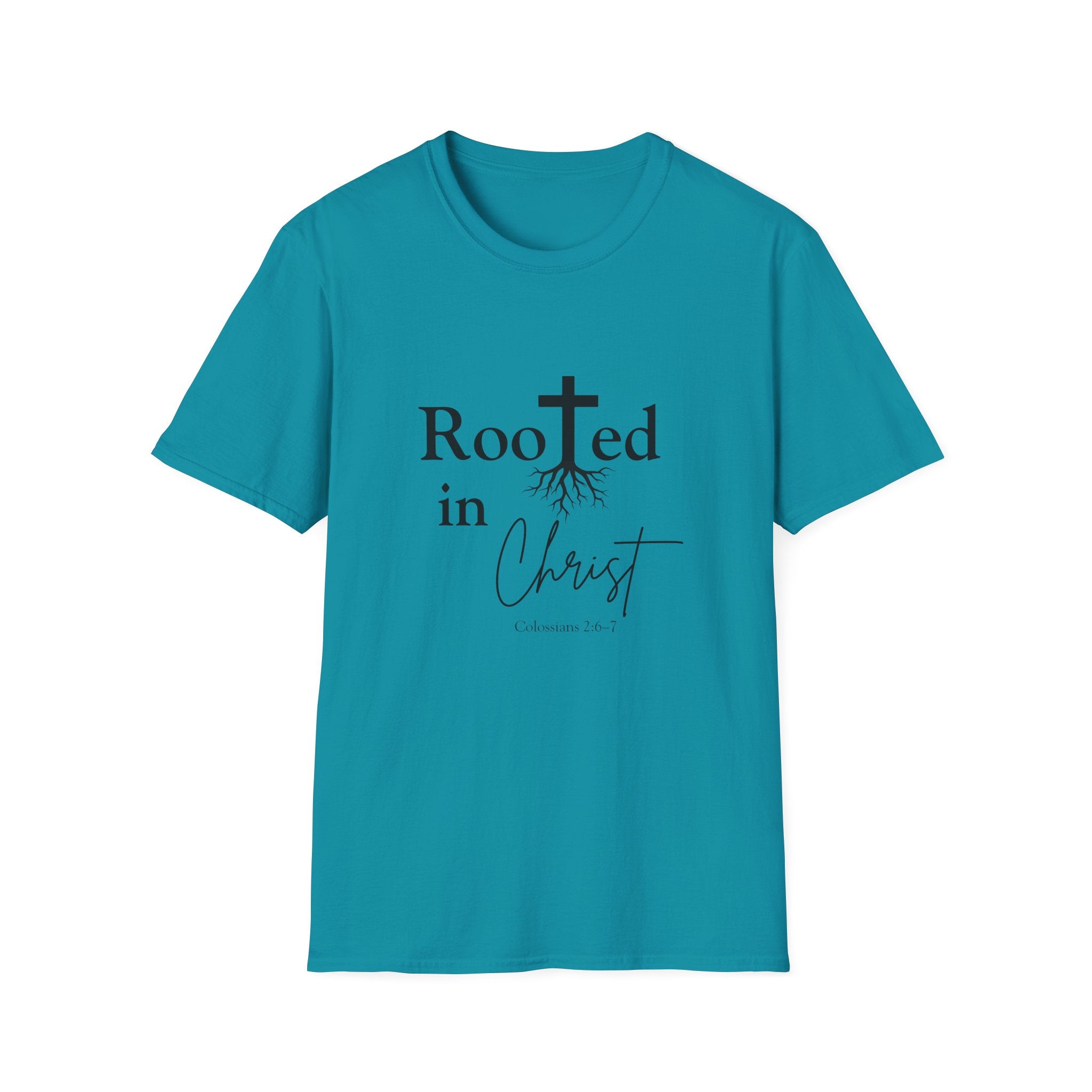 Rooted in Christ Cross & Roots T-Shirt — Christian Faith Tee